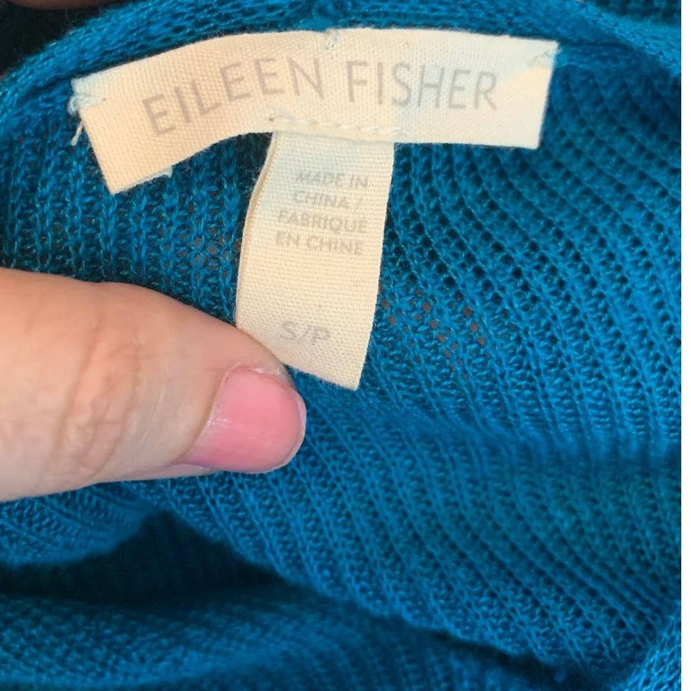 Eileen Fisher Eileen Fisher teal lightweight V neck sweater Size S Size S / US 4 / IT 40 - 3 Thumbnail