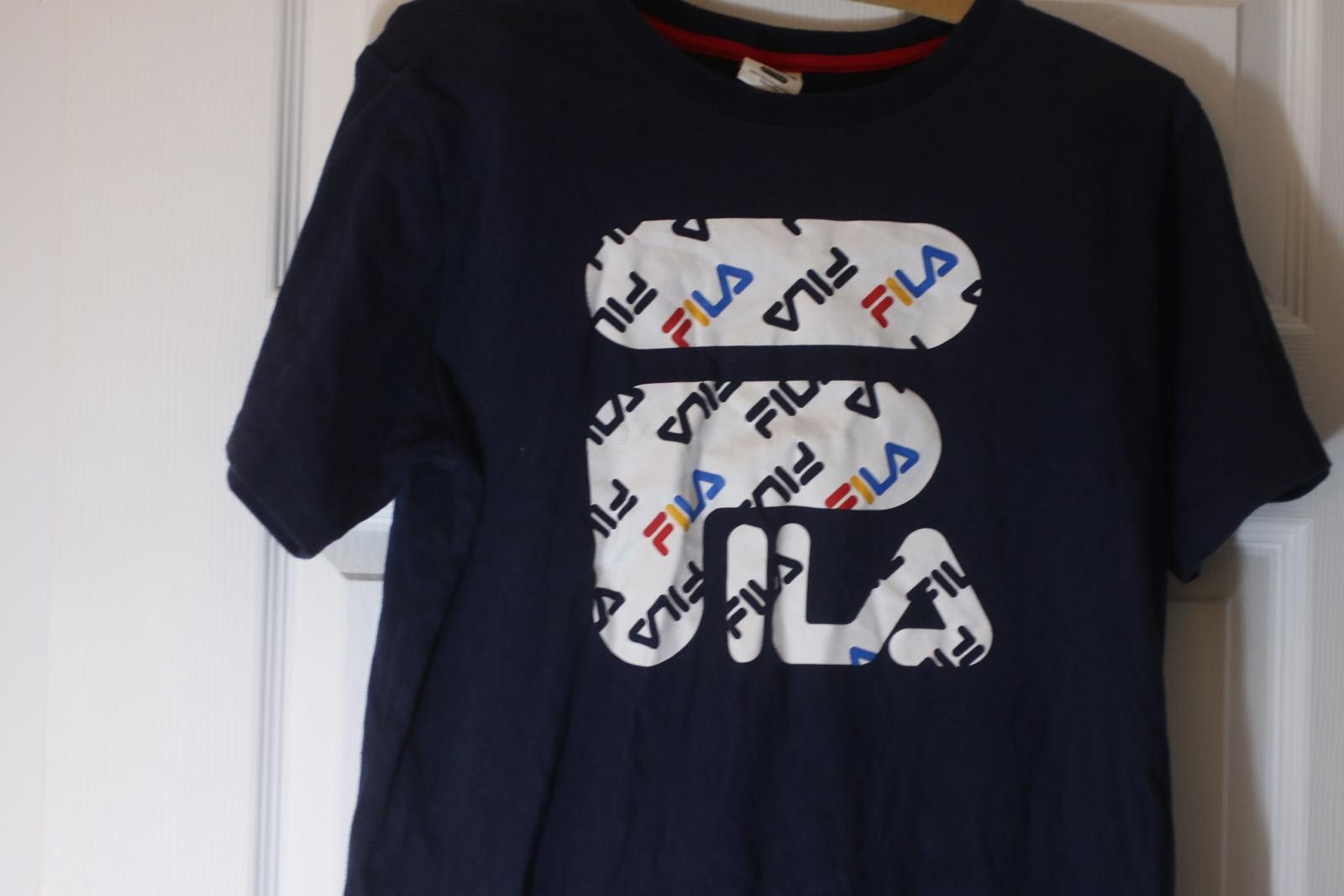 Fila FILA Large Logo All-Over Print T-Shirt Navy Blue XXL Woman Size XXL / US 16-18 / IT 52-54 - 3 Thumbnail