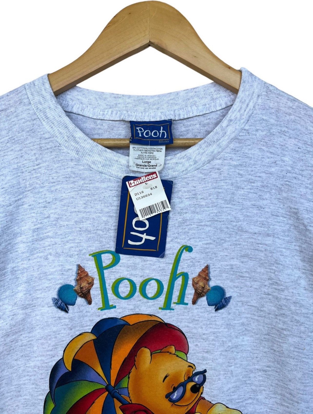 Disney Vintage 90s Winnie The Pooh Tee Large New Old Stock With Tag Size US XL / EU 56 / 4 - 2 Thumbnail