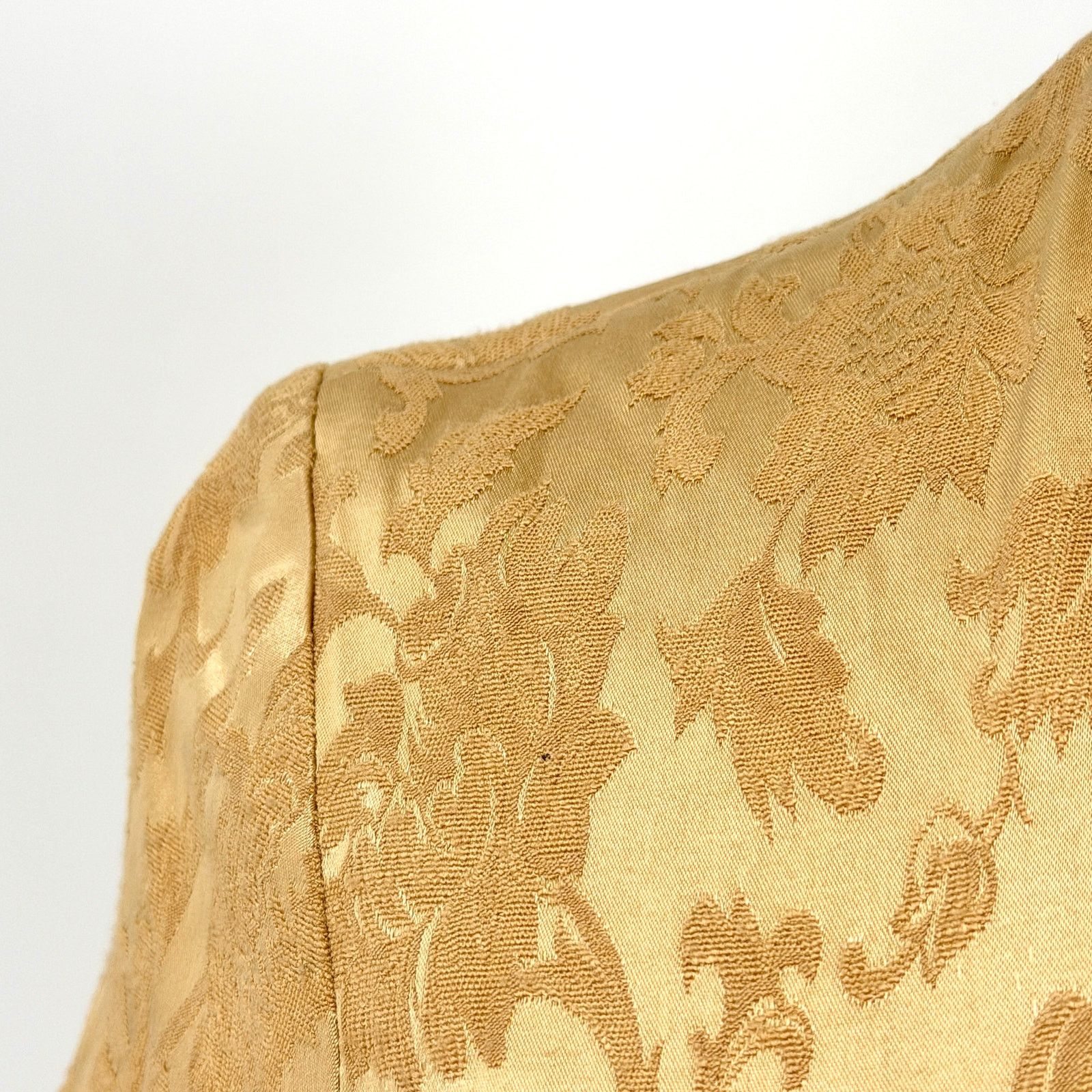 Vintage Yumi Mazao Paris Gold Floral Brocade Cheongsam Maxi Dress Size XS / US 0-2 / IT 36-38 - 3 Thumbnail