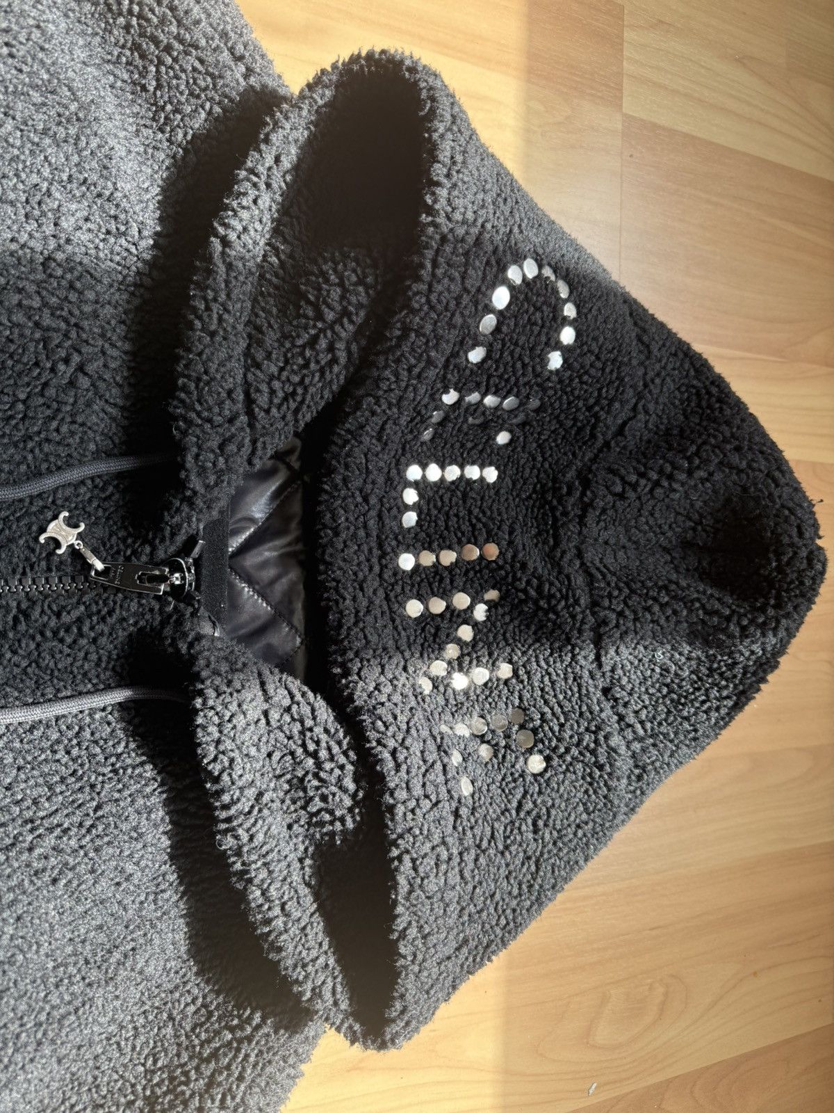 Celine Celine Homme Logo Embellished Fleece Hoodie Size US XL / EU 56 / 4 - 3 Thumbnail