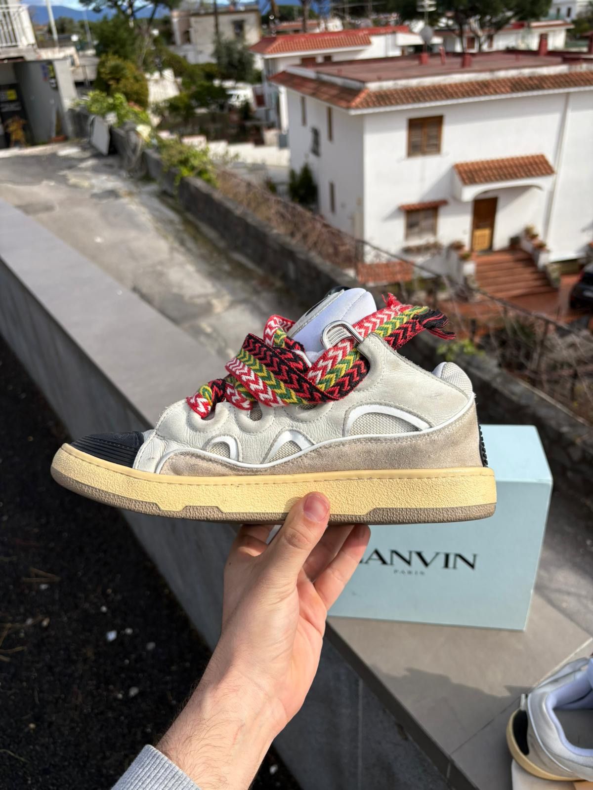 Lanvin Lanvin Curb White Ivory Sneakers Size US 11 / EU 44 - 14 Thumbnail
