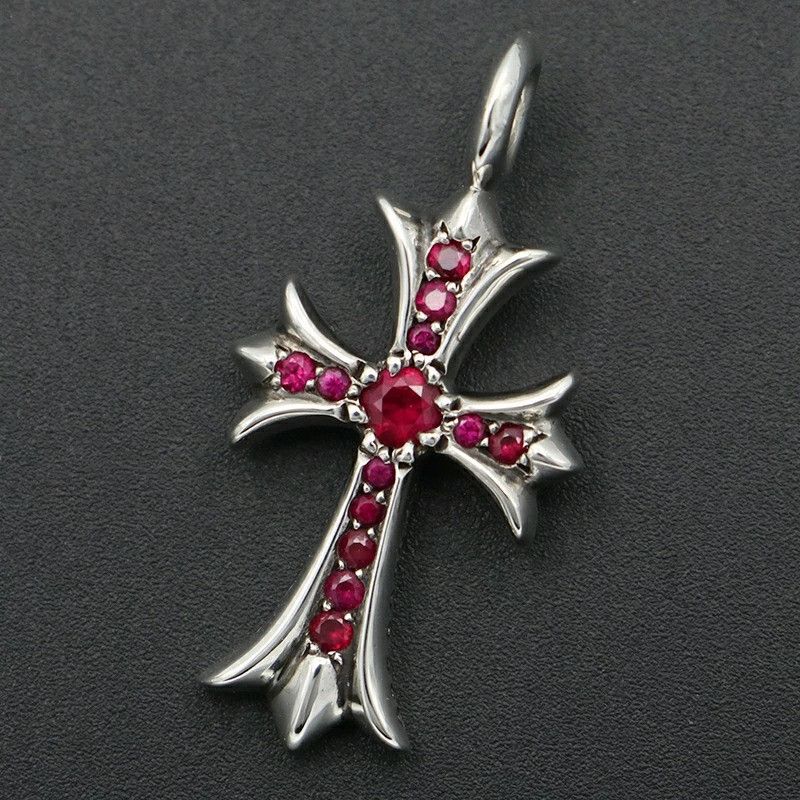 Chrome Hearts Chrome Hearts Ruby Tiny Fat Cross Charm Size ONE SIZE - 1 Thumbnail