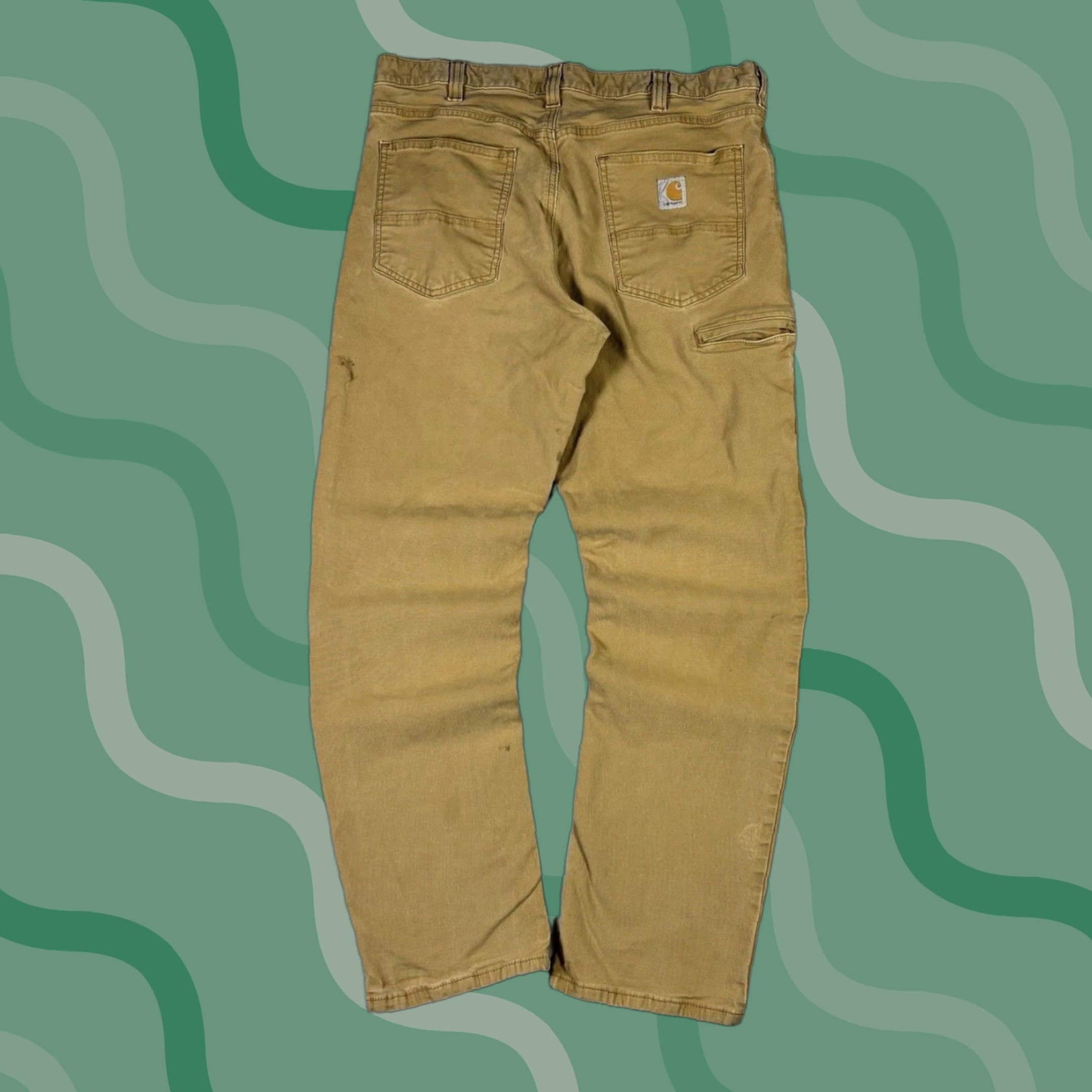 Carhartt VINTAGE Carhartt Carpenter Workwear Pants Mens 36x32 Brown Canvas Cotton Straight Relaxed Pockets Logo 5.11 Taclite Pro Grunge Workwear 32 Inseam Size US 36 / EU 52 - 1 Thumbnail