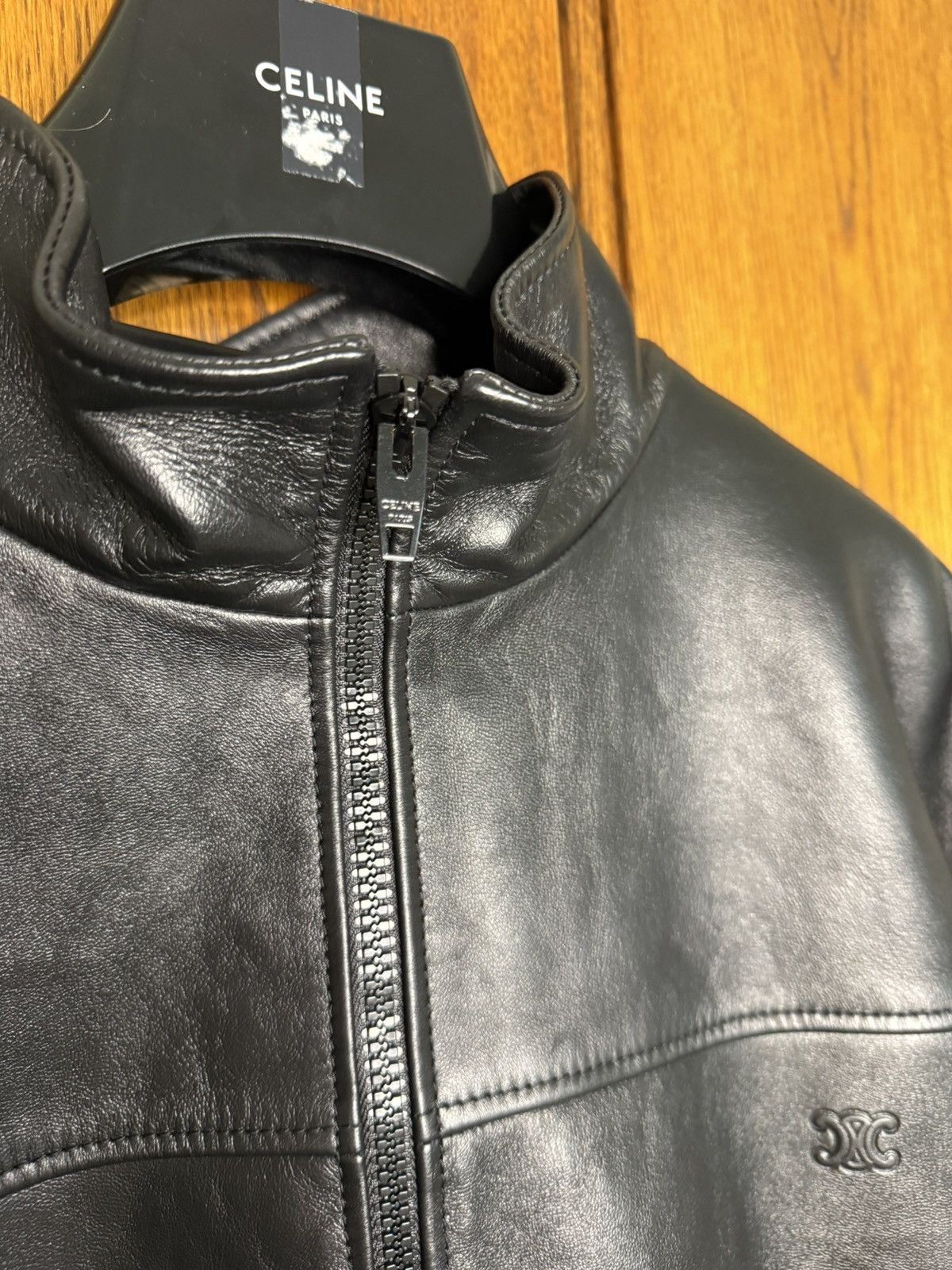 Celine FW24 Celine logo Triomphe leather tracksuit jacket 54 Hedi Size US L / EU 52-54 / 3 - 18 Thumbnail