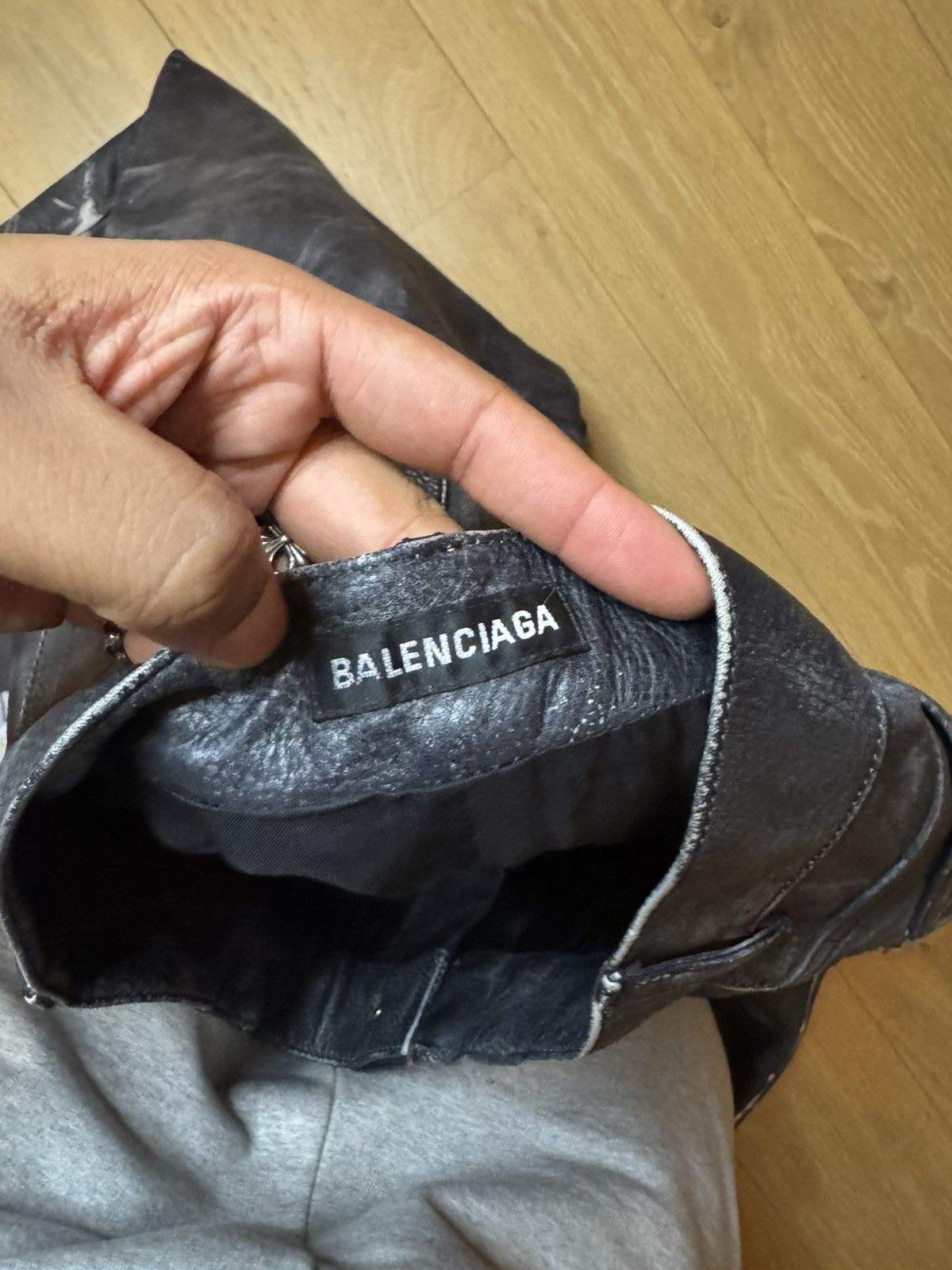 Balenciaga BALENCIAGA STONEWASHED LEATHER PANTS Size US 31 - 5 Thumbnail
