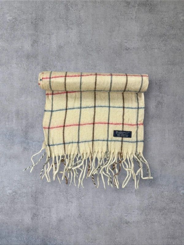 Burberry Vintage Burberry scarf cream beige pattern wool Size ONE SIZE - 1 Thumbnail