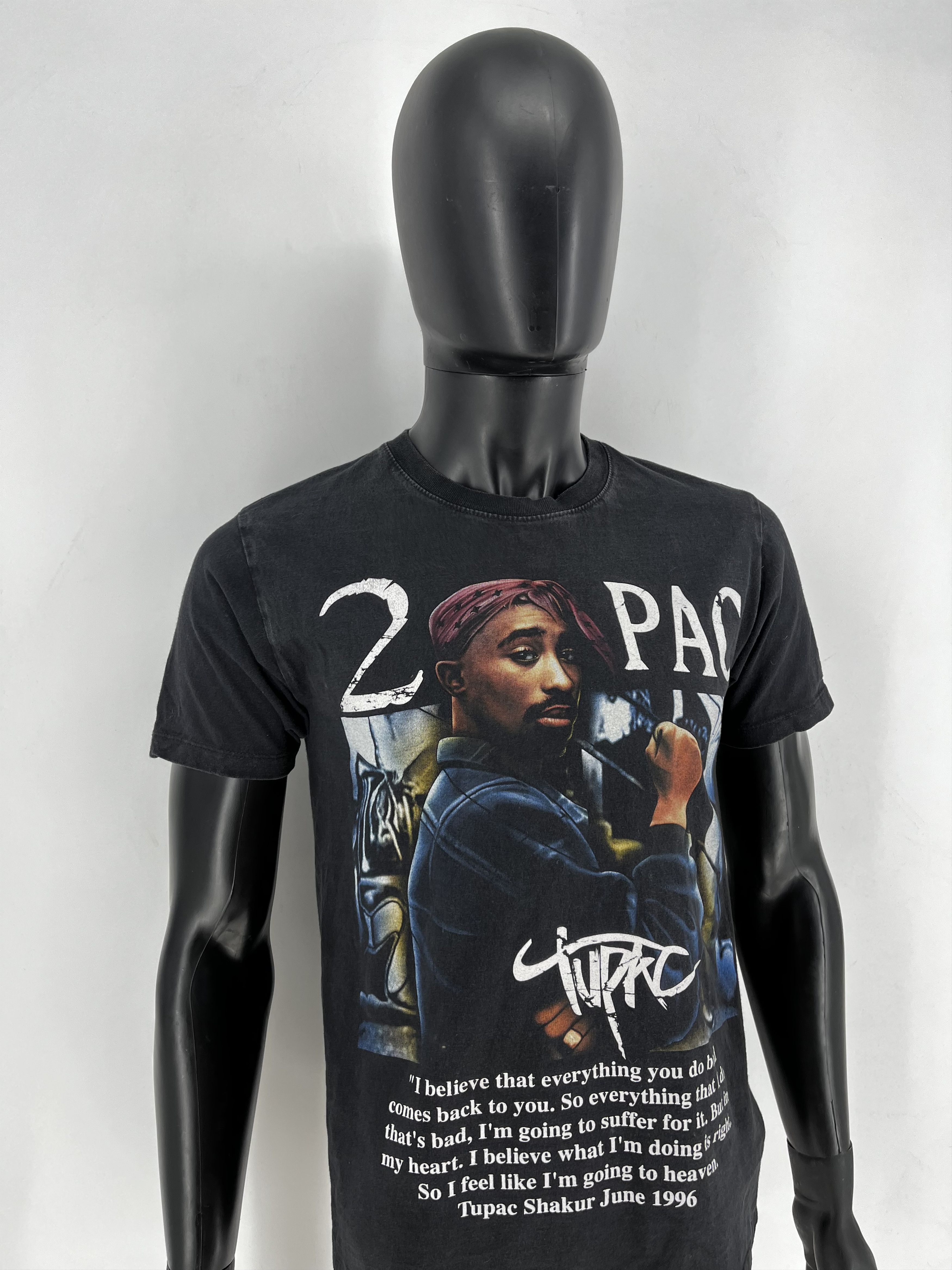 Band Tees Vintage 2Pac Tupac Shakur 1996 Men’s Black Double Sided Sz M Size US M / EU 48-50 / 2 - 4 Thumbnail