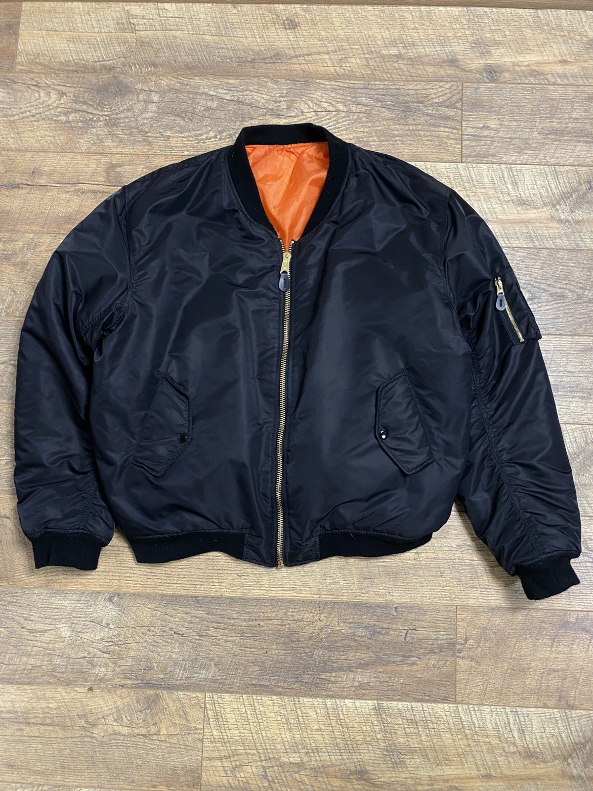 Japanese Brand MFH MA-1 Bomber Jacket Black 4XL Size US XXL / EU 58 / 5 - 1 Thumbnail
