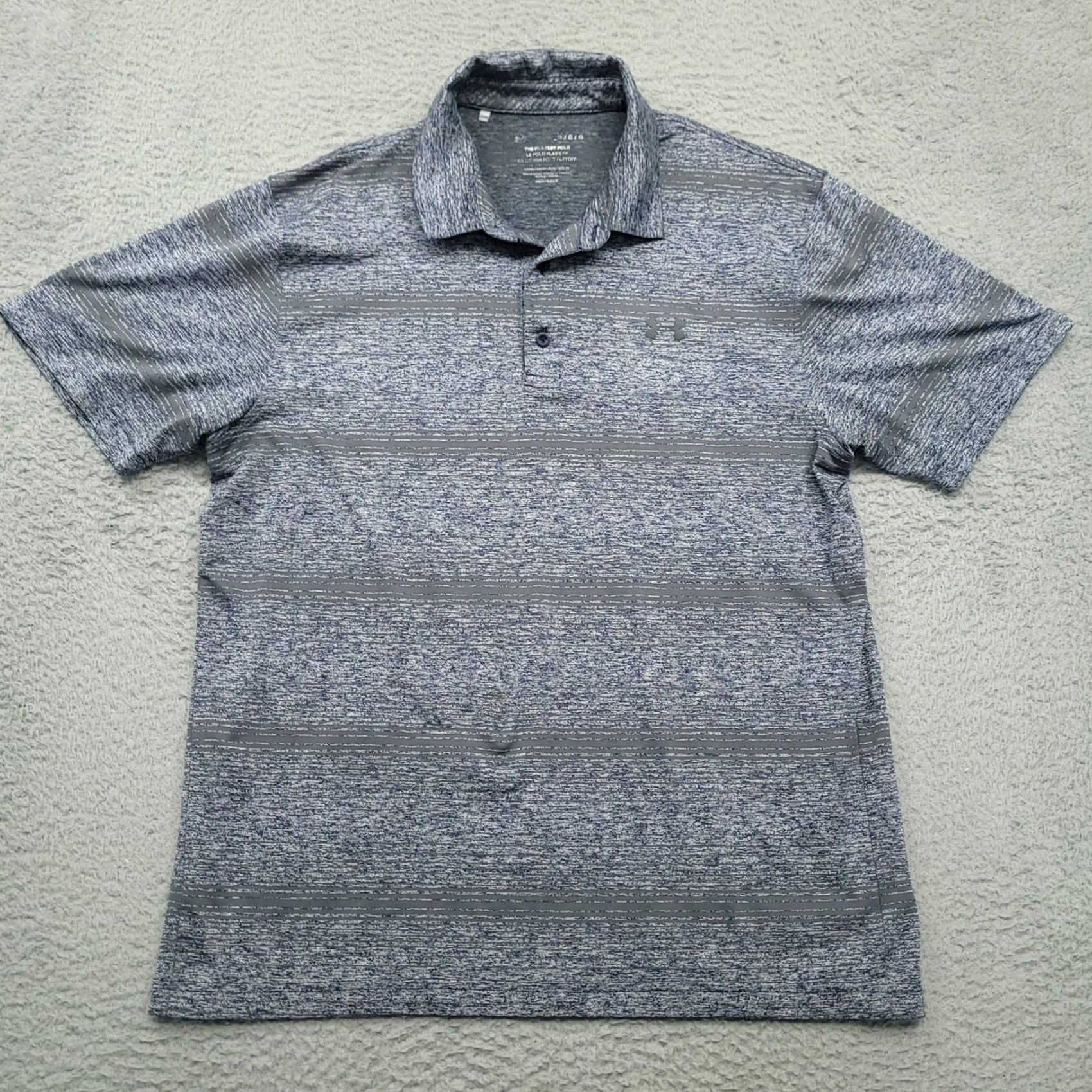 Under Armour Under Armour Playoff Polo Shirt Mens L Blue Gray Striped Golf Polo Shirt Mens L Blue Gray Striped Golf Size US L / EU 52-54 / 3 - 2 Thumbnail