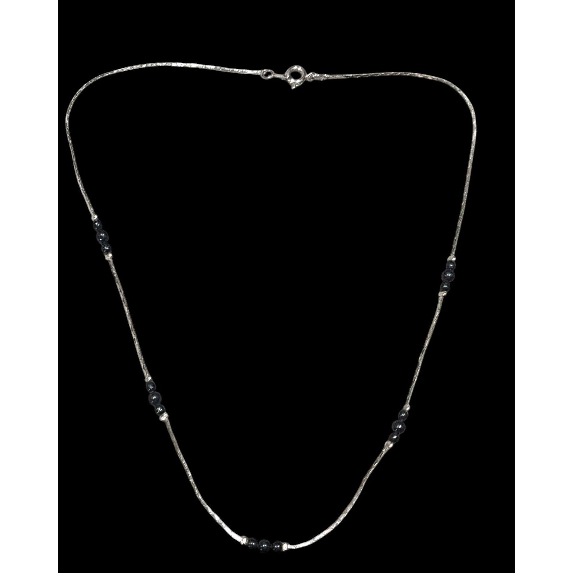 Other Elegant Minimalist Black And Silver Tone Station Necklace Size ONE SIZE - 2 Thumbnail
