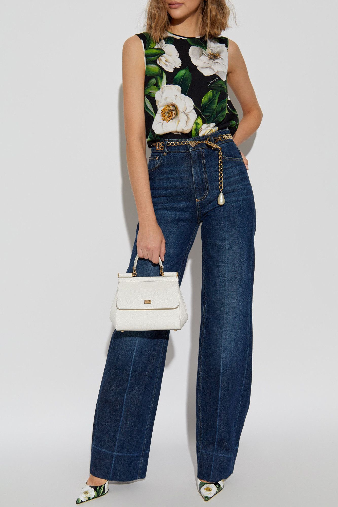 Dolce & Gabbana o1s22i1n0225 Floral Silk Top in Multicolor Size S / US 4 / IT 40 - 2 Thumbnail