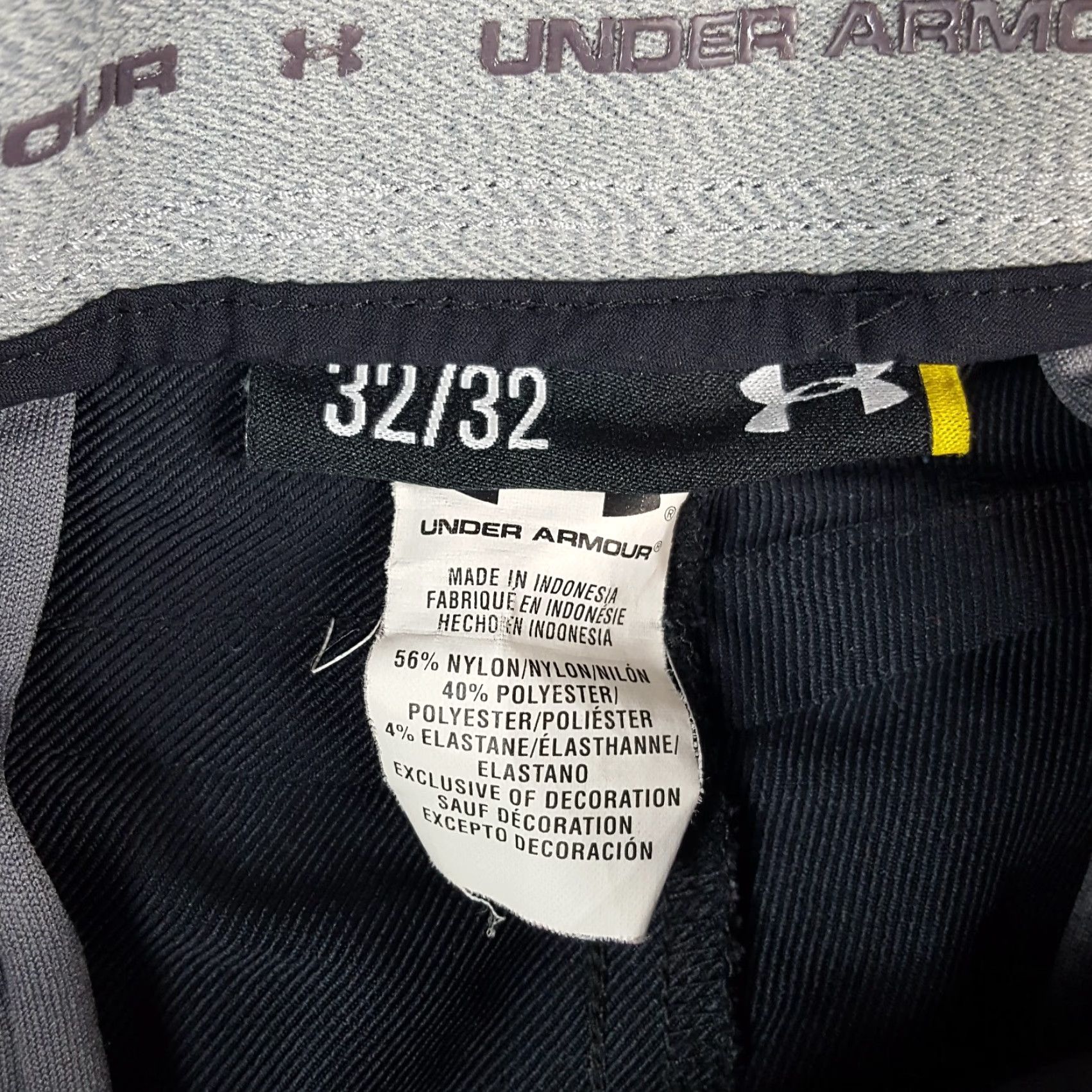 Under Armour VINTAGE Under Amour Athletic Pants Men's 32x32 Black Straight Leg Lightweight Stretch Casual Workwear 90s Y2K Tooling: Pockets, Zipper, Logo, Button Size US 32 / EU 48 - 5 Thumbnail