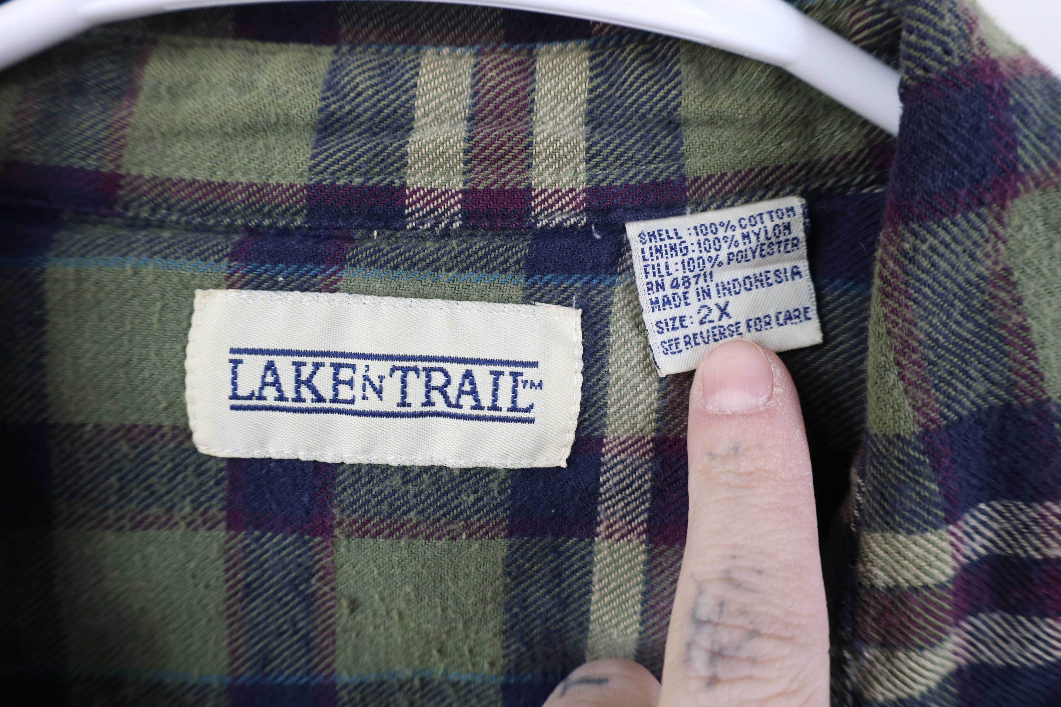Vintage Vintage 90s Streetwear Flannel Button Shirt Jacket Jac Shirt Size US XXL / EU 58 / 5 - 4 Thumbnail