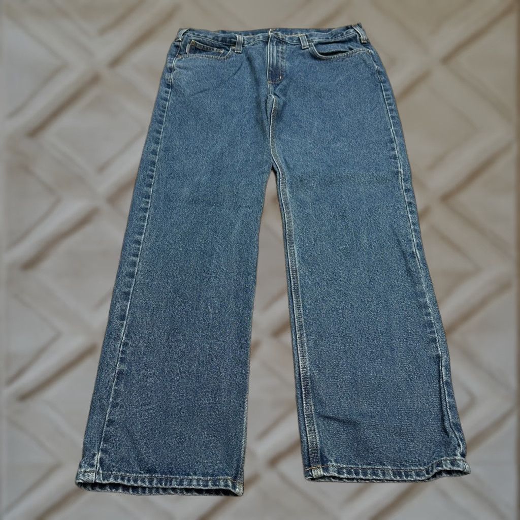 Carhartt Carhartt B23 Jeans Mens 38x32 Blue Dark Wash Straight Leg Denim Casual Size US 38 / EU 54 - 1 Thumbnail
