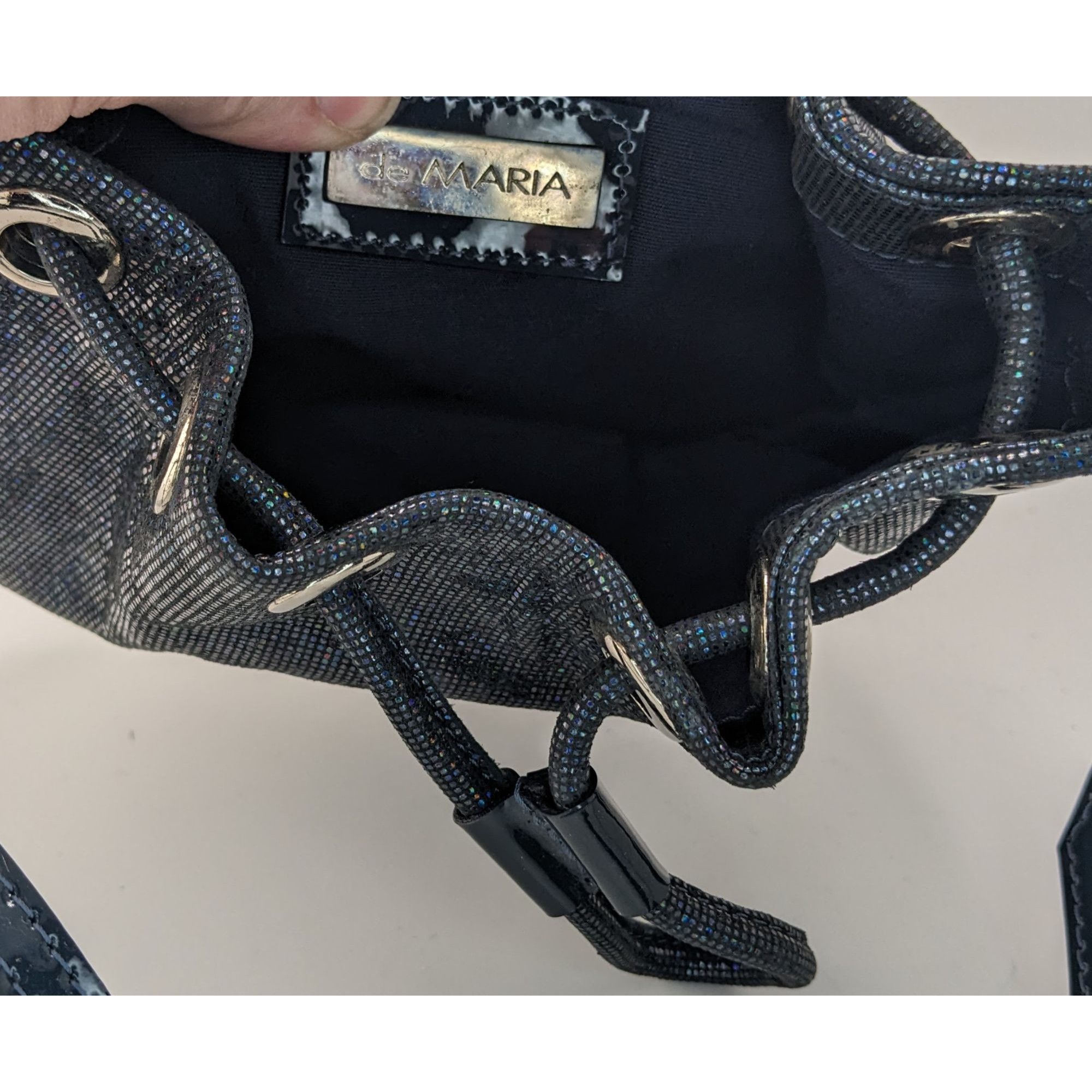 Other De Maria Navy Prismatic Mini Bucket Bag With Adjustable Stra Size ONE SIZE - 8 Thumbnail
