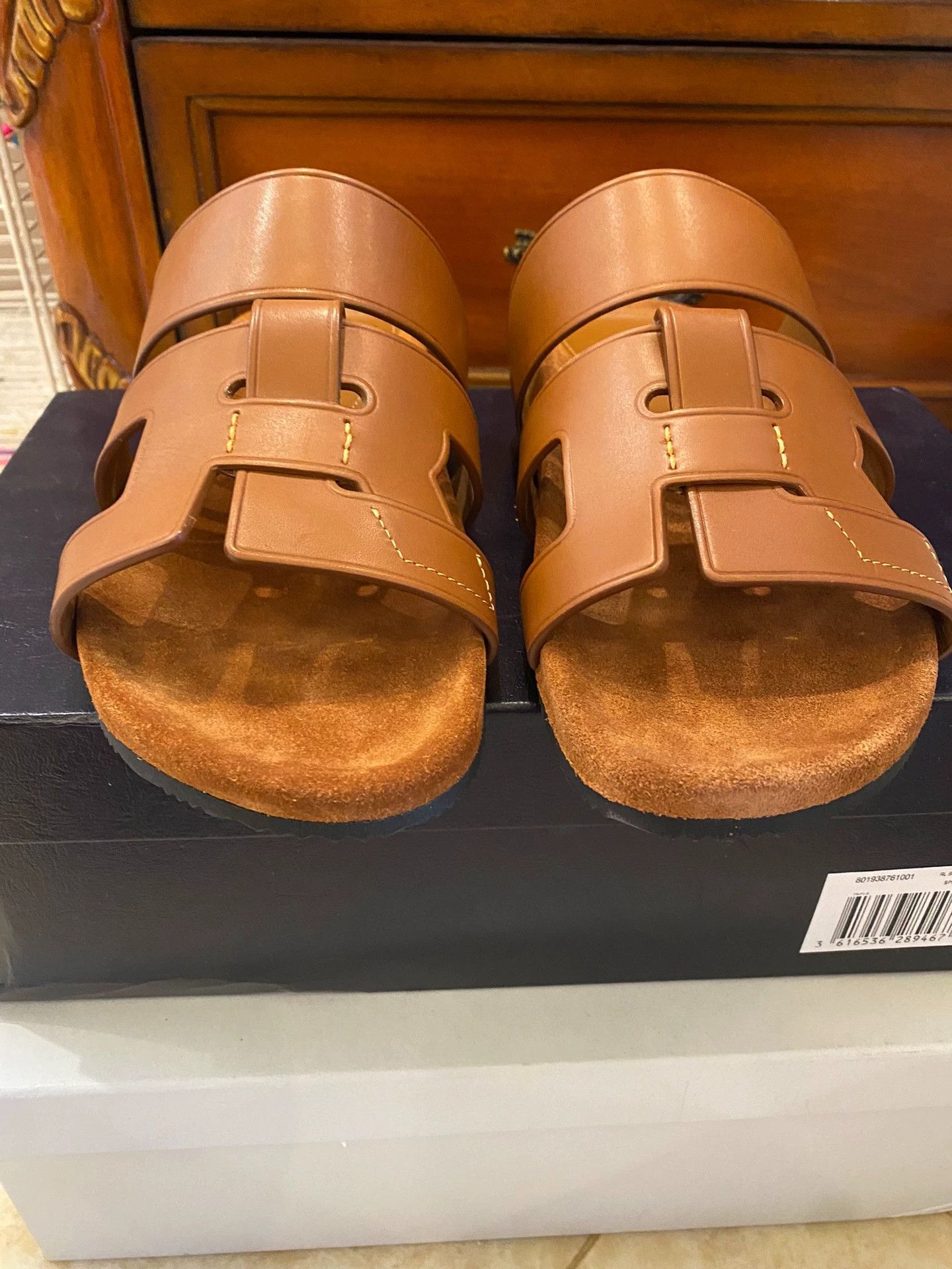 RRL Ralph Lauren RRL Purple Label Vintage Leather Slippers/Sandals Old Money Size US 7 / EU 40 - 4 Thumbnail