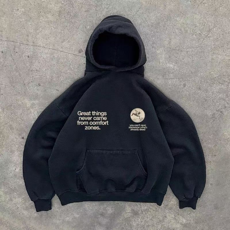 Japanese Brand Black washed retro hip-hop print hoodie y2k Size US M / EU 48-50 / 2 - 2 Thumbnail