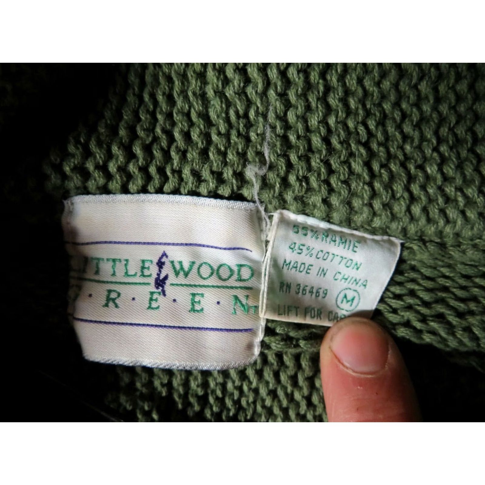 Vintage VINTAGE Green Sweater Shirt Womens M Black Crew Neck Long Sleeve Geometric 80s Pullover Knit Ramie Cotton Acrylic Fiber Size M / US 6-8 / IT 42-44 - 4 Thumbnail