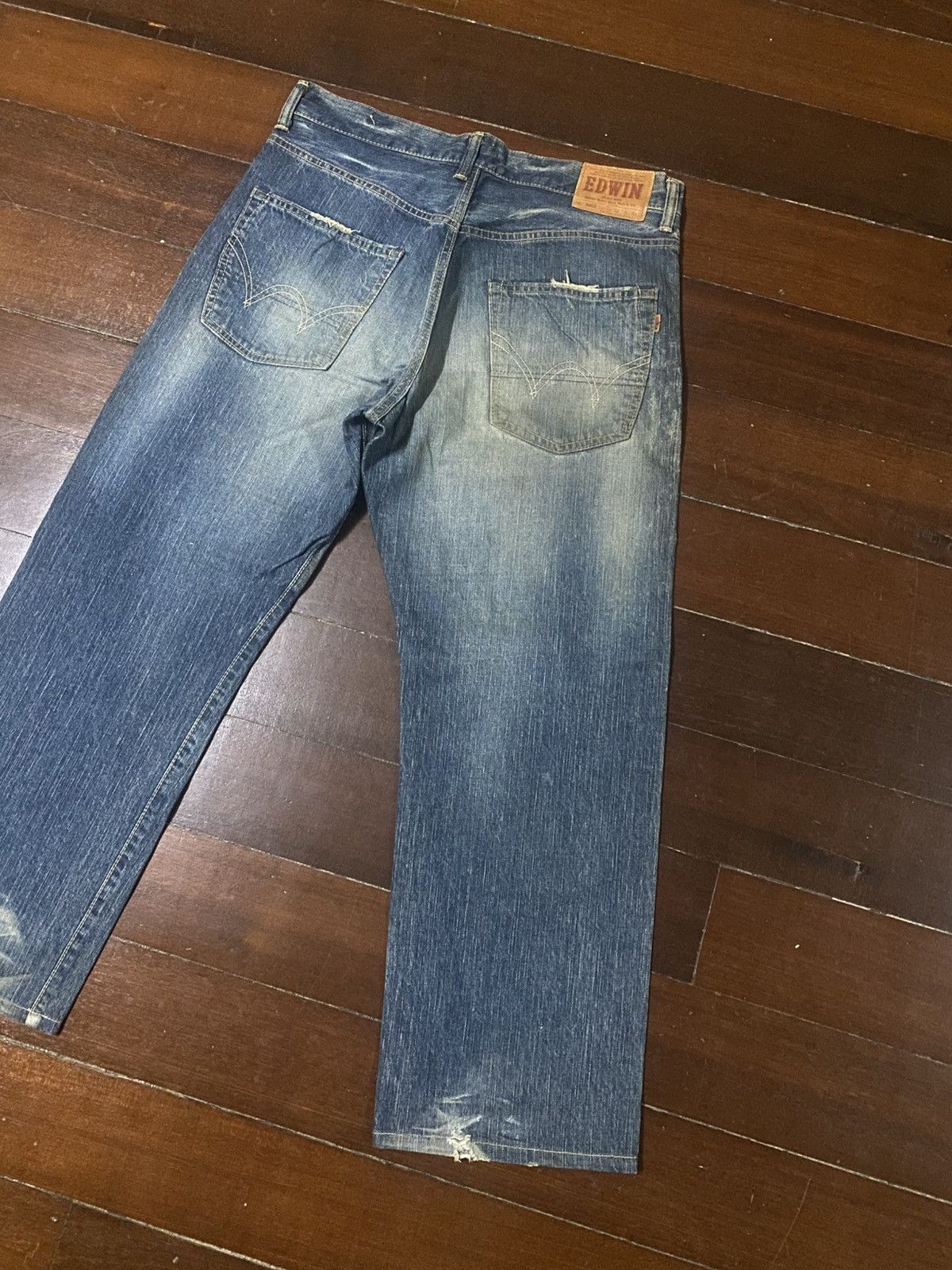Edwin Vintage Edwin 505z Selvedge Faded Wash mud wash Baggy Jeans Size US 36 / EU 52 - 20 Thumbnail