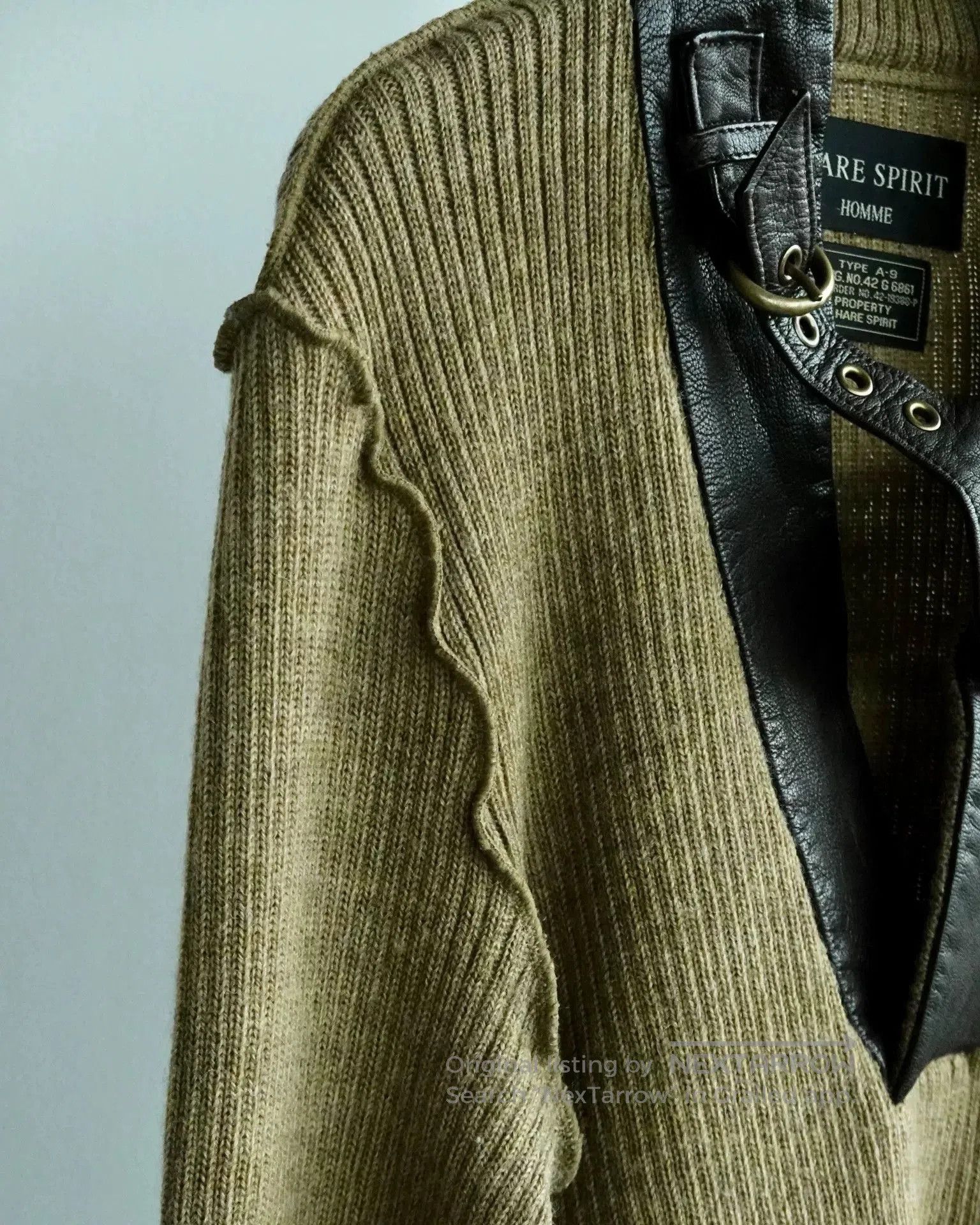 Share Spirit Homme Vintage Style Military Knit Sweater. Size M / US 6-8 / IT 42-44 - 7 Thumbnail