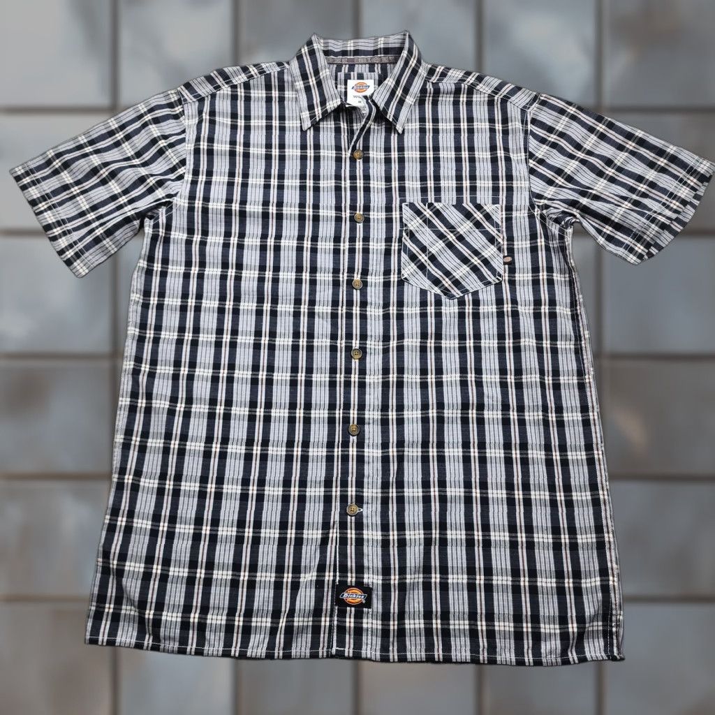 Dickies Dickies Shirt Mens M Gray Black Blue Plaid Short Sleeve Workwear Button Up Size US M / EU 48-50 / 2 - 1 Thumbnail