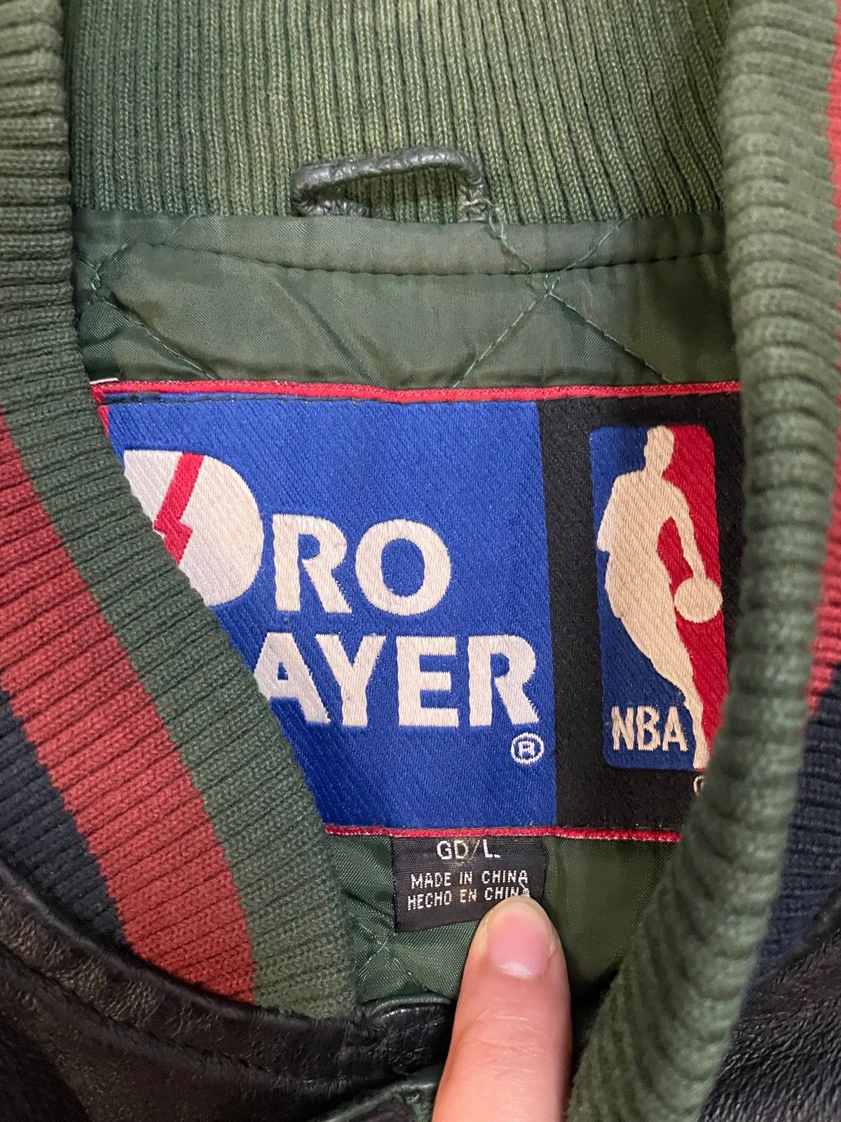 Pro Player Vintage 1990s Seattle Sonics pro player leather jacket Size US L / EU 52-54 / 3 - 8 Thumbnail