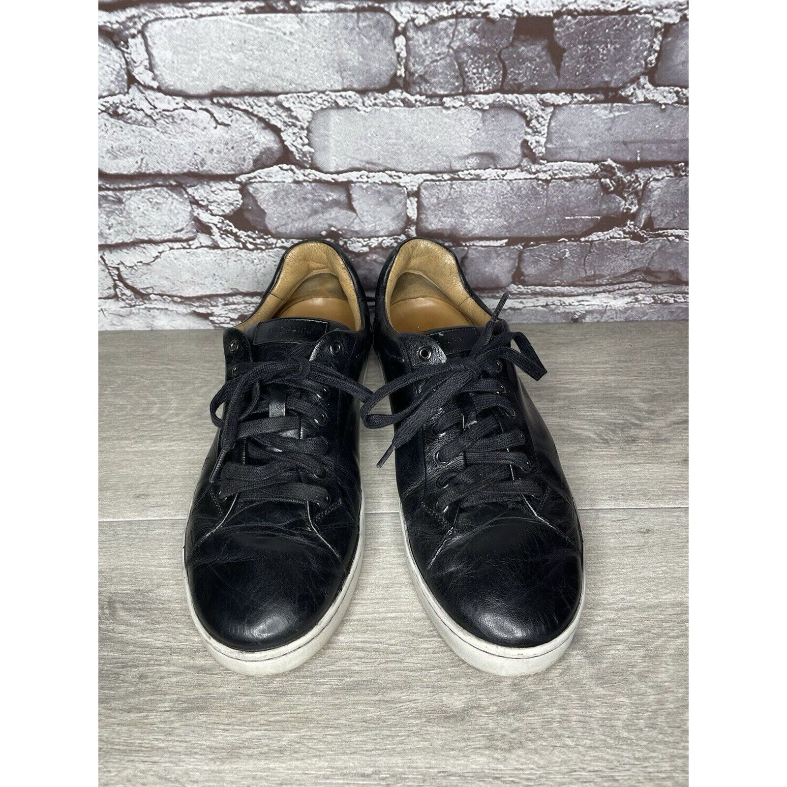 Magnanni Magnanni Elonso Black Leather Casual Lace Up Low Top Sneaker Size US 10 / EU 43 - 9 Thumbnail