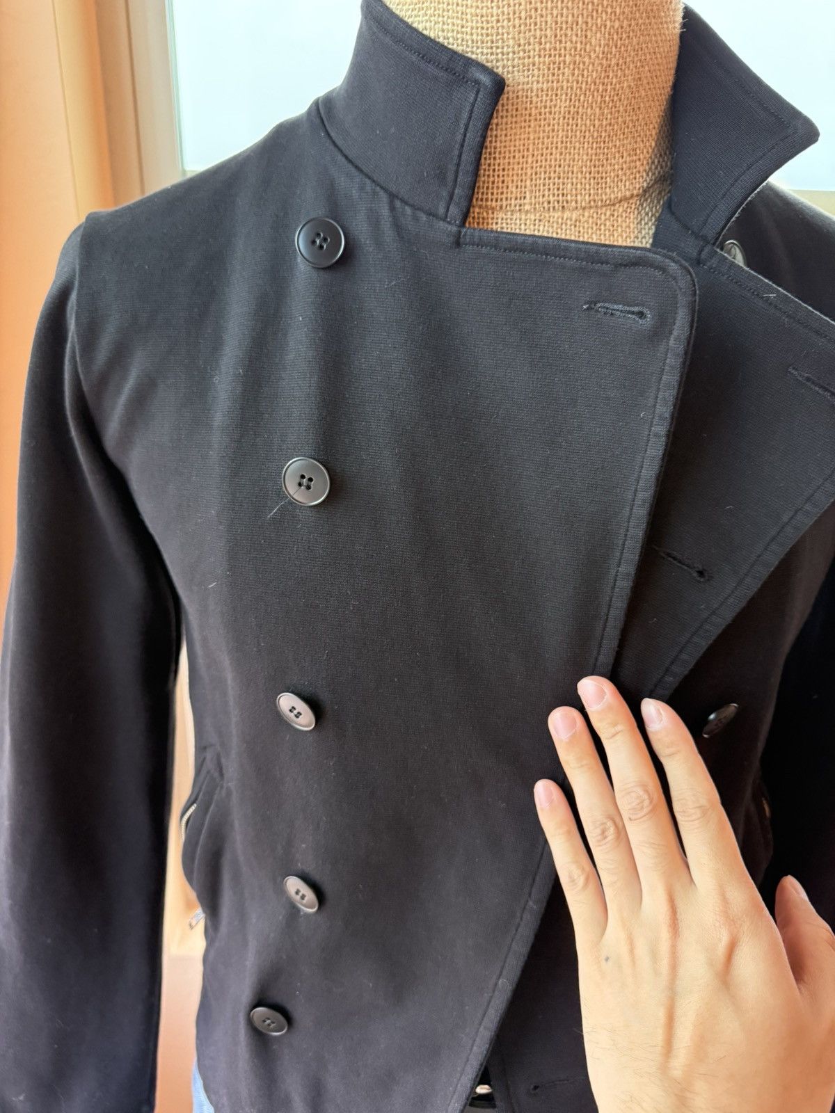 agnes b. Agnes B. Homme Black Double-Breasted Jacket - French Style Size M / US 6-8 / IT 42-44 - 3 Thumbnail