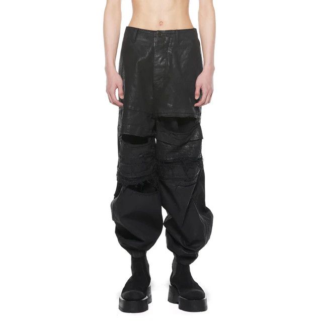 Julius 927PAM8-C Black / Coated Destroy Baggy Pants Size US 30 / EU 46 - 3 Thumbnail