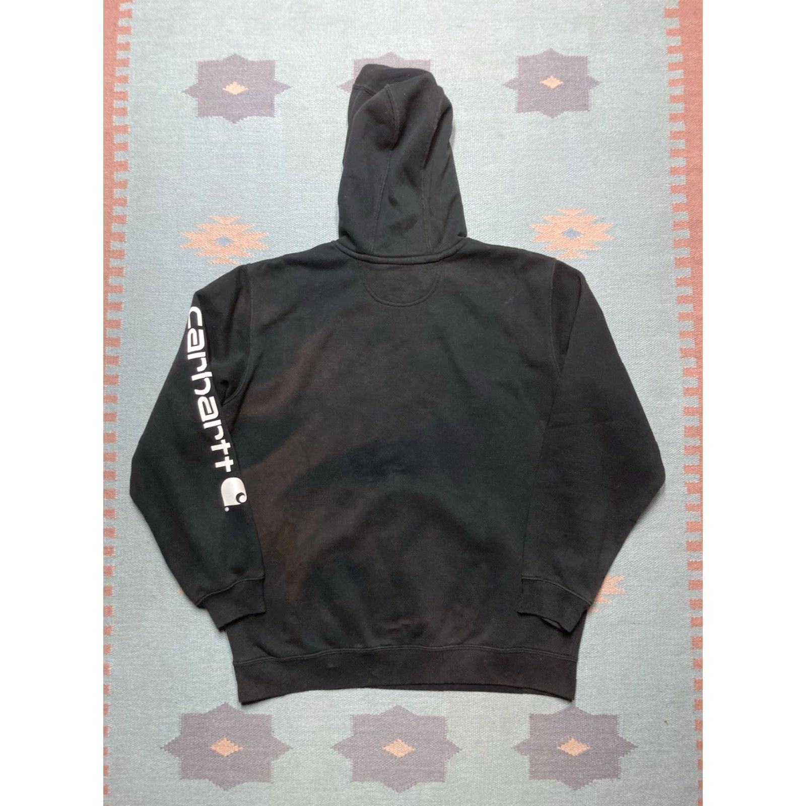 Carhartt Carhartt Hoodie Sweatshirt K288 Black Distressed Faded Loose Fit Large Mens Size US L / EU 52-54 / 3 - 7 Thumbnail