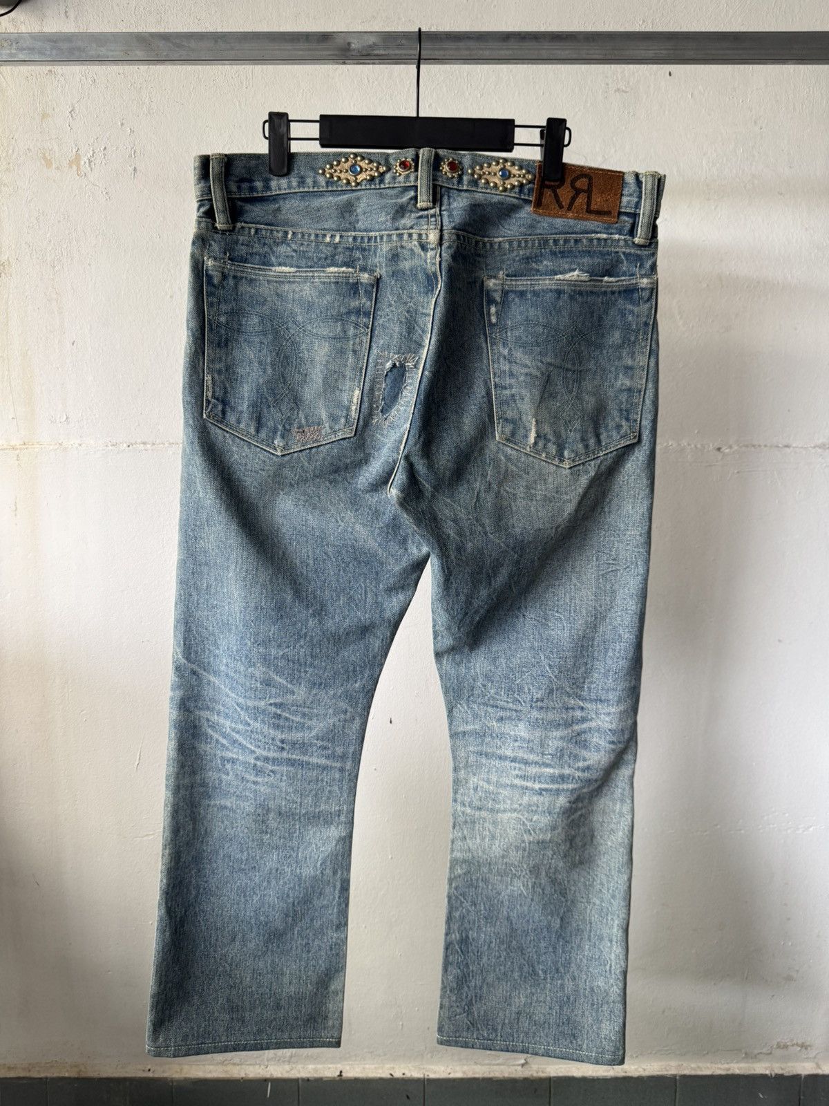 Ralph Lauren 2006 RRL 1/1 Moonshine Wash Lapidary Gemstone Selvedge Denim Size US 35 - 15 Thumbnail