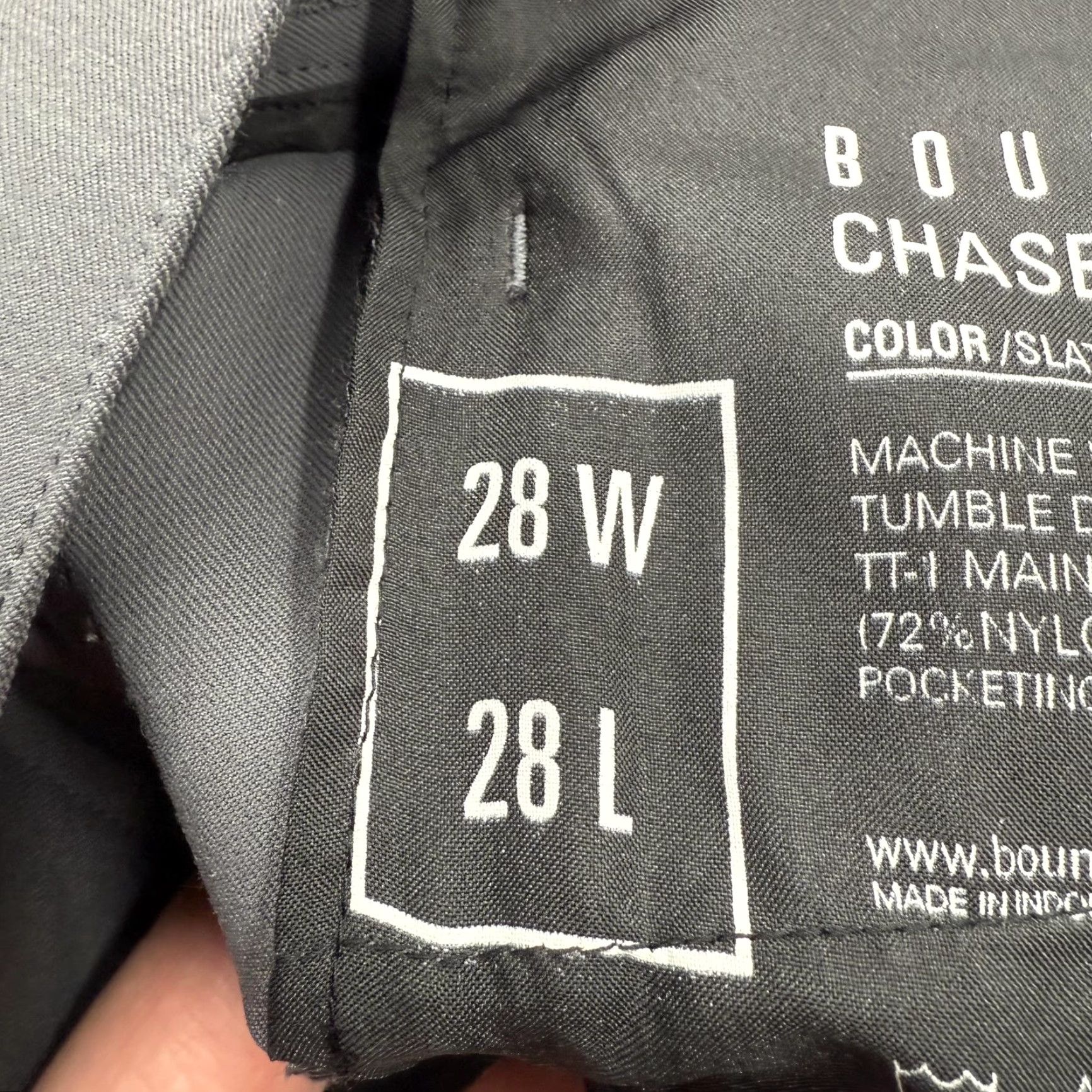 Vintage Boundary Chase Pant Slim Fit Mens 28x28 Gray Slate Travel Pants Nylon Wool Polyester Spandex With Pockets Logo Front Zip Fly Flat Front Tapered Leg Size US 28 / EU 44 - 5 Thumbnail