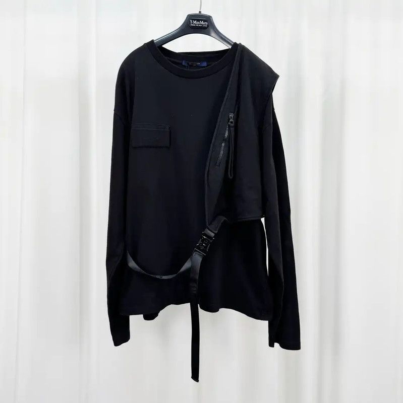 Louis Vuitton Louis Vuitton Black XL Long Sleeve Logo T-Shirt 0089 Size US XL / EU 56 / 4 - 1 Thumbnail