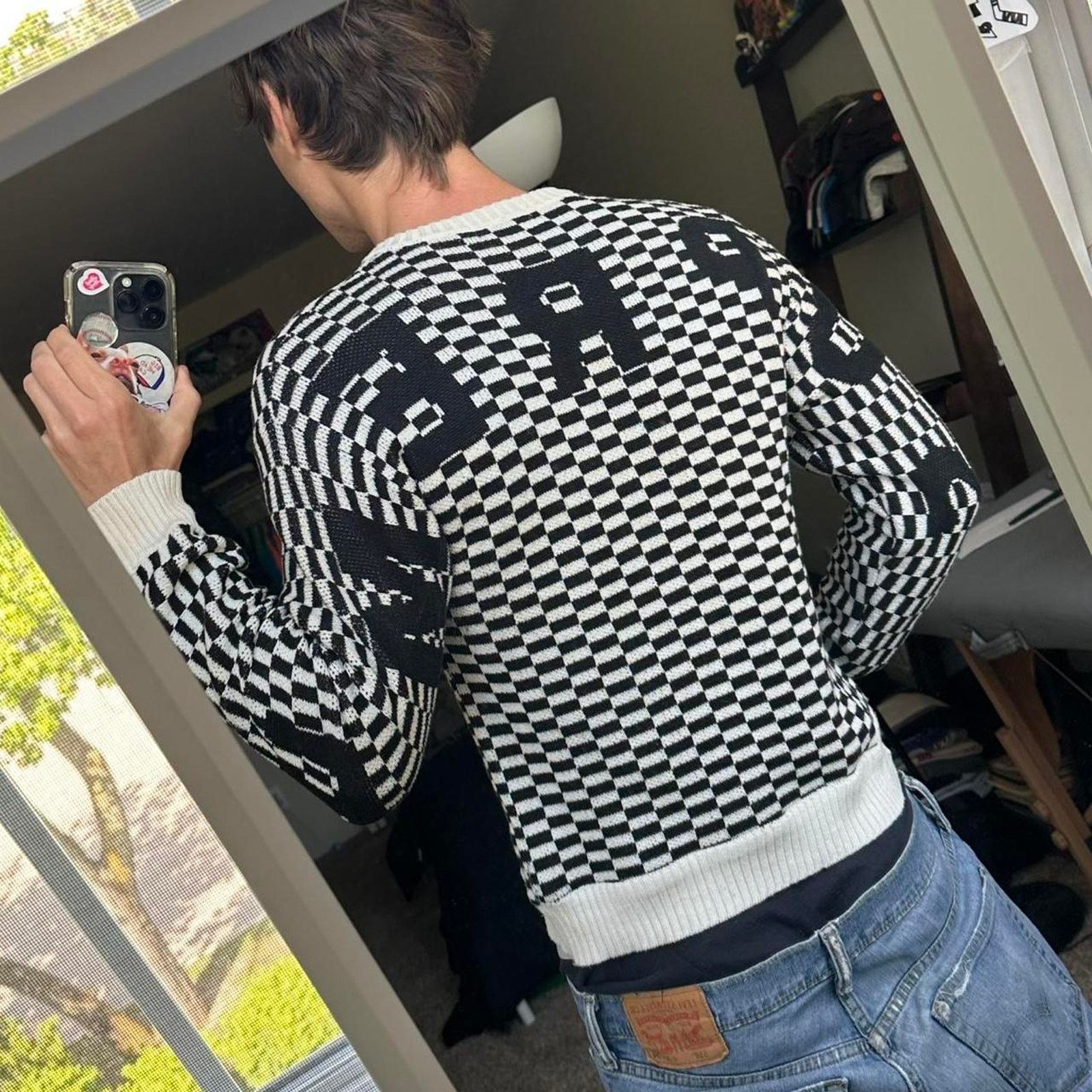 Supreme Rare Black White Checkerboard Supreme Knit Pullover Sweater Size US M / EU 48-50 / 2 - 2 Thumbnail