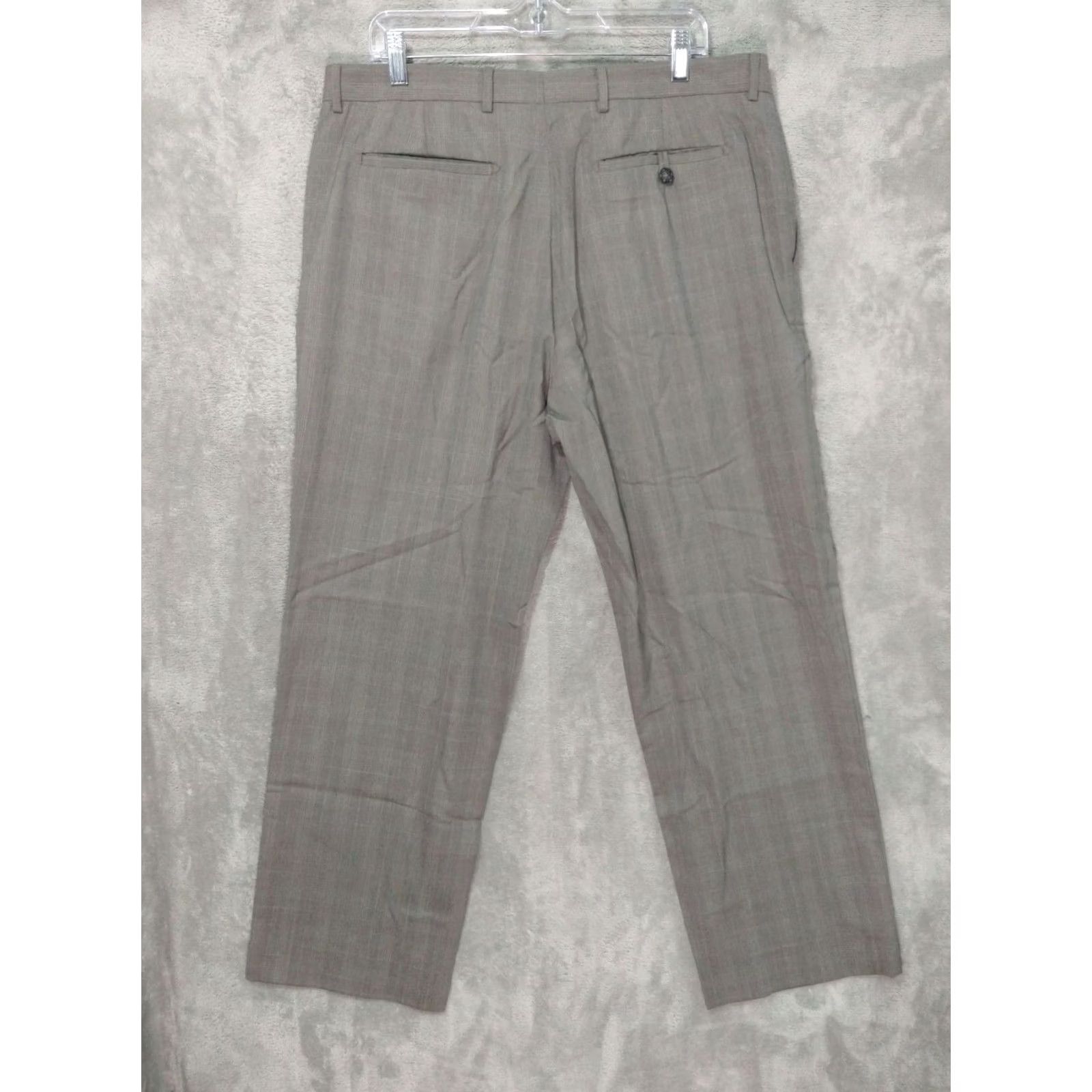 Banana Republic Banana Republic Mens Dress Pants Gray Windowpane Plaid Wool Modern Fit 36x32 Size US 36 / EU 52 - 2 Thumbnail