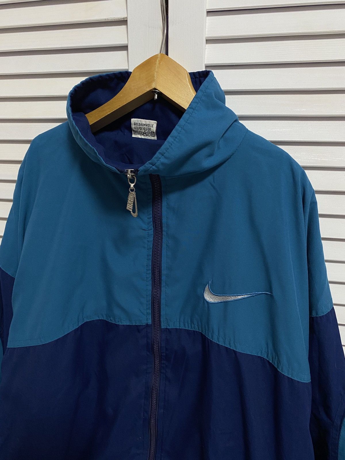 Nike × Vintage 💙 Vintage Zip Up Sweater NIKE Big Swoosh Double Logo Size US M / EU 48-50 / 2 - 4 Thumbnail