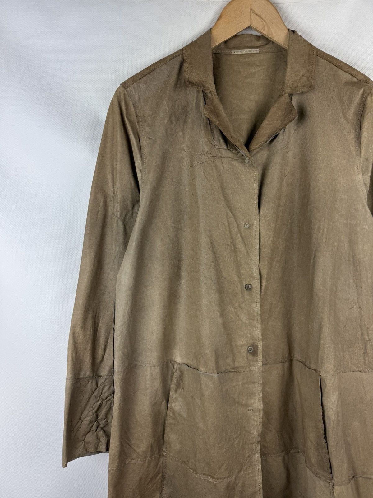 Annette Gortz Gortz Avant-Garde Lamb Leather Unlined Trench Coat Jacket Size S / US 4 / IT 40 - 2 Thumbnail