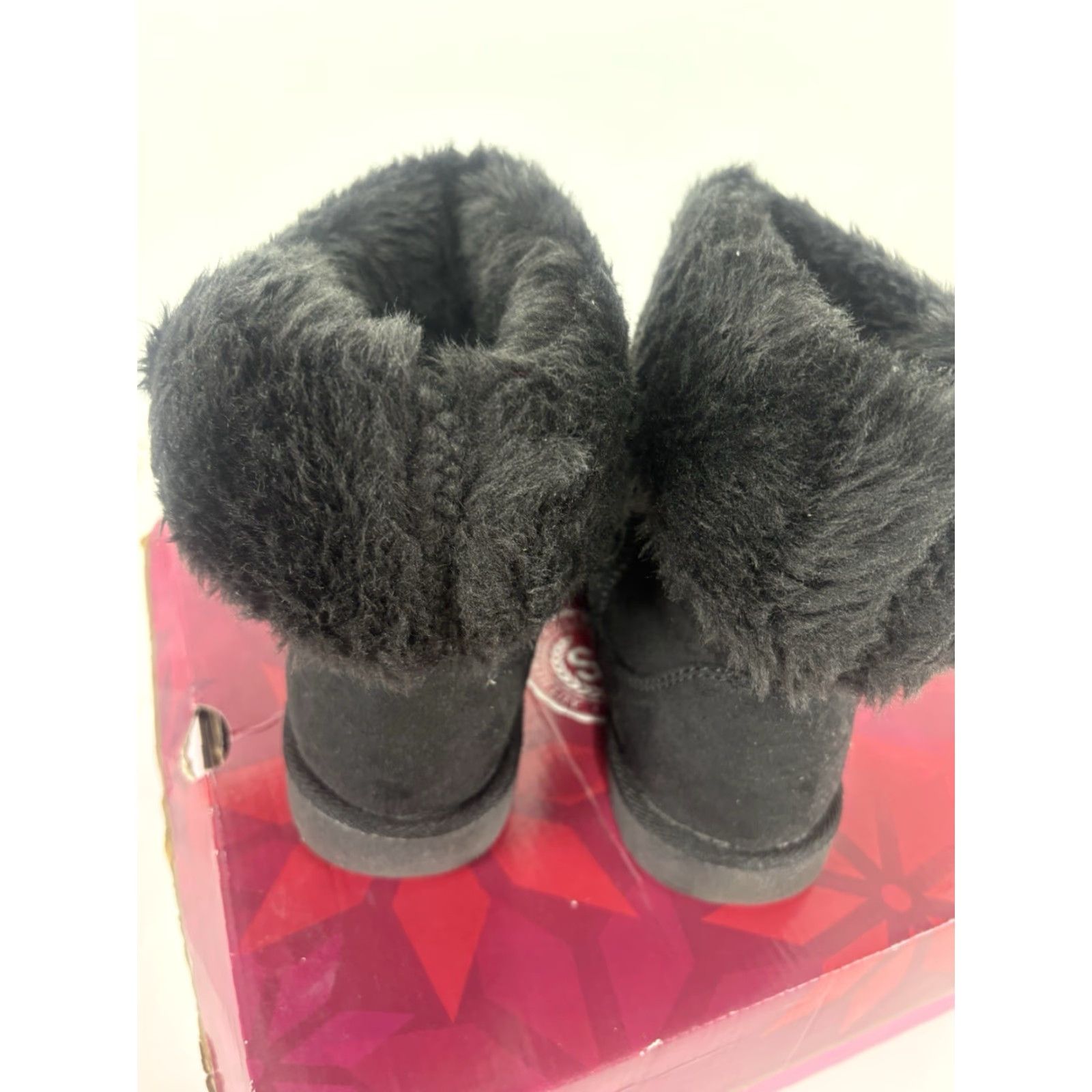 Kappa SO Kappa Black Faux Fur Boots Womens Mid-Calf Size 8M Round Toe Button Detail Flat So Kappa Boots Womens Black Faux Fur Size US 8 / IT 38 - 3 Thumbnail