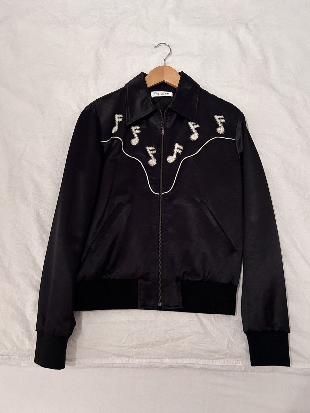 Saint Laurent Paris Music Note Jacket Black Grailed