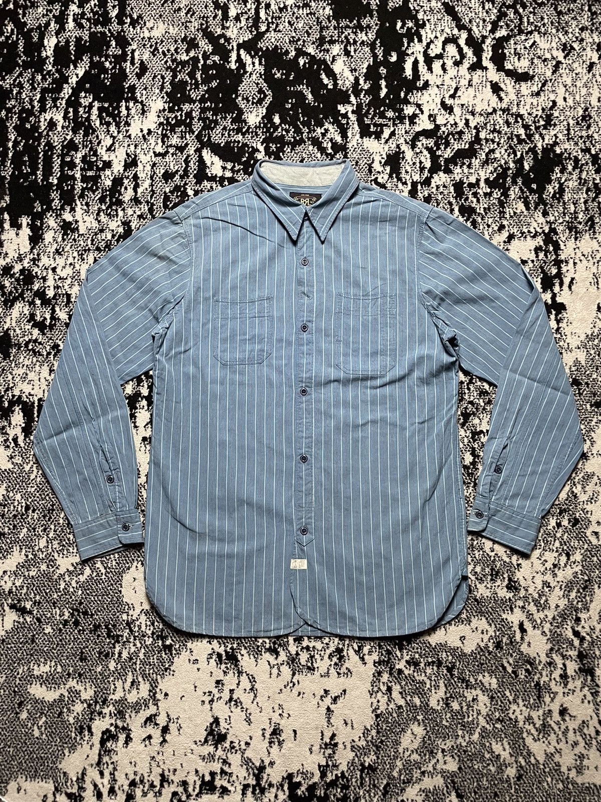 image of Rrl Polo Ralph Laurent Double Rl Button Up in Vintage Washed Blue, Men's (Size Medium)