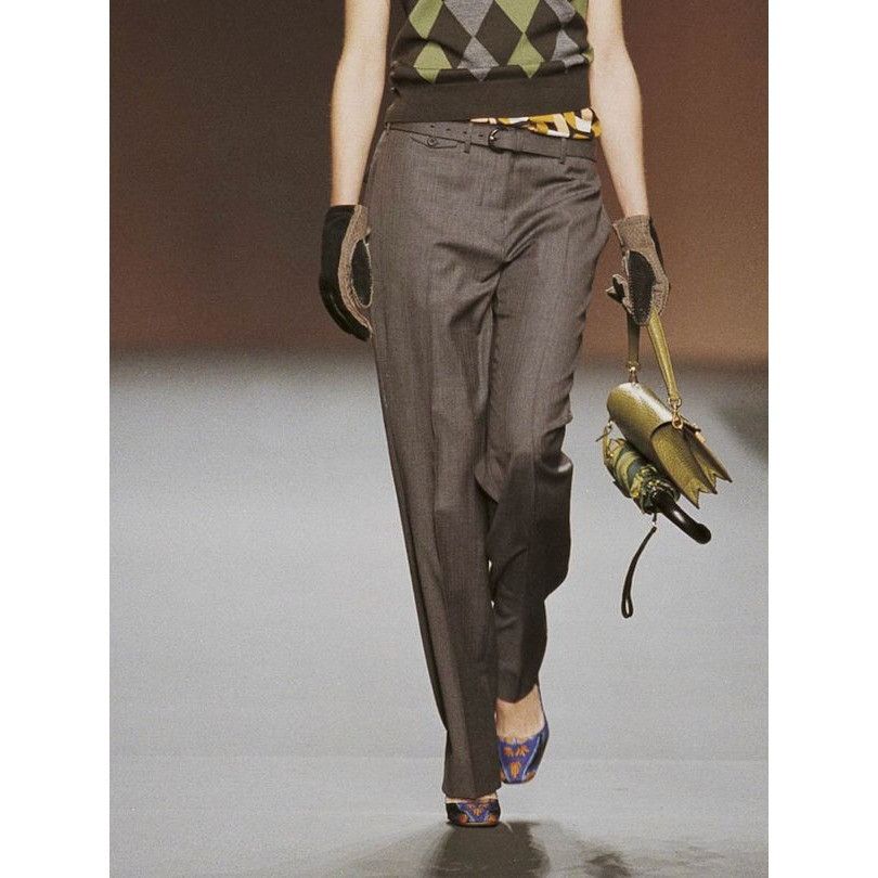 Prada Prada FW2003 Gray Wool Pants + Belt (46) Size 32" / US 10 / IT 46 - 13 Thumbnail