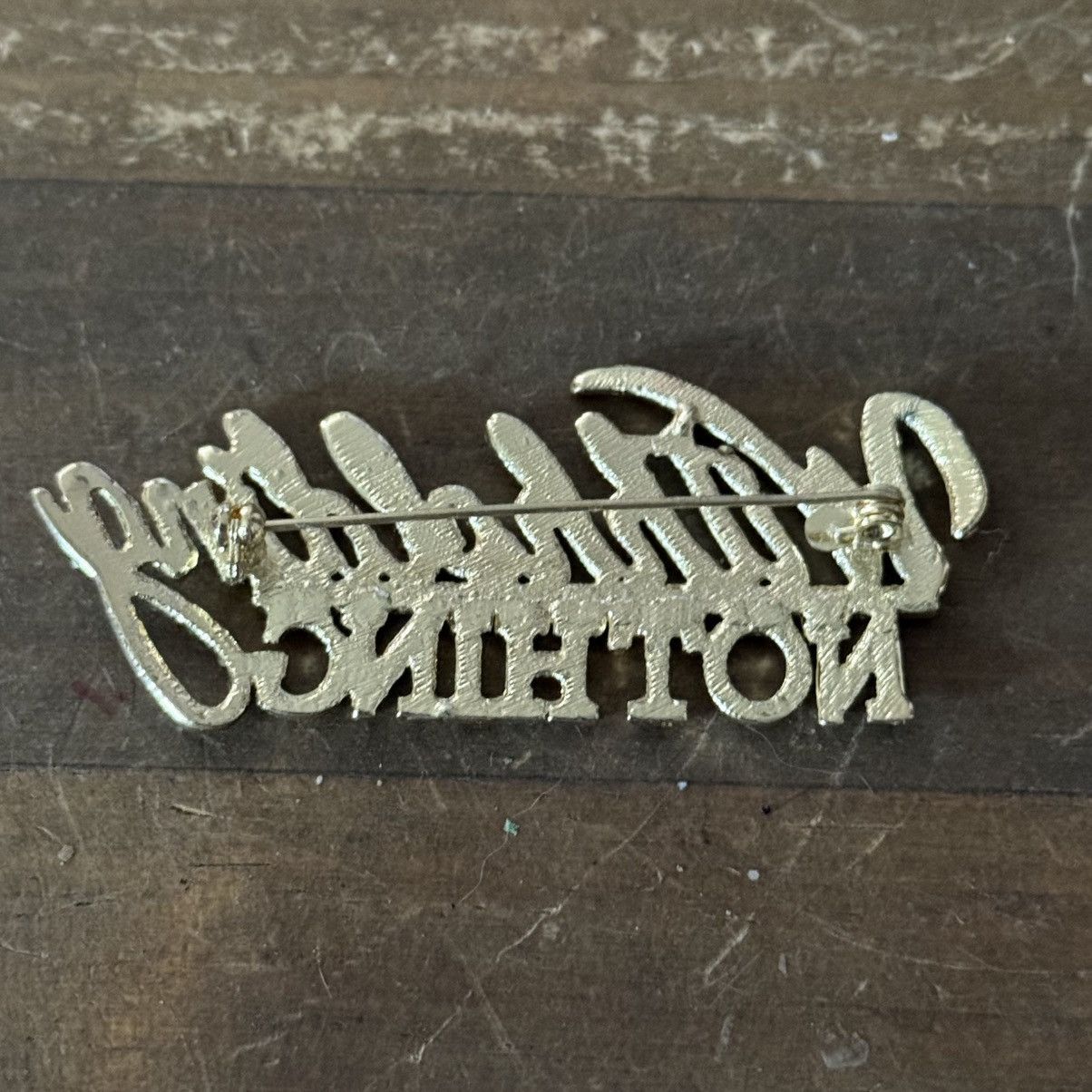 Other Gold tone iced Witholding Nothing pin Size ONE SIZE - 4 Thumbnail