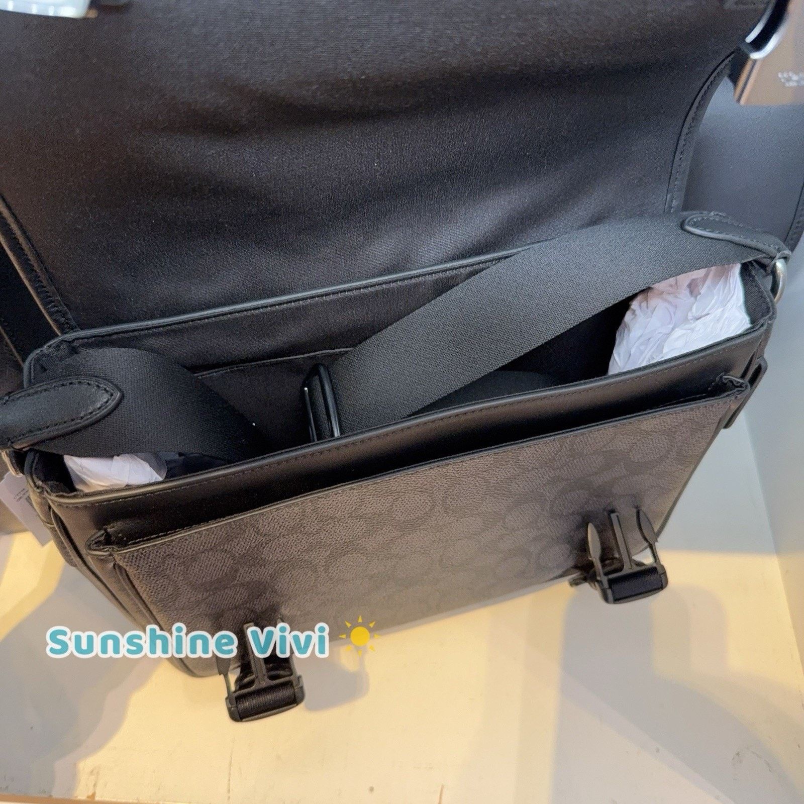Coach NWT Coach Racer Messenger Colorblock Charcoal/Black CT716 Size ONE SIZE - 3 Thumbnail