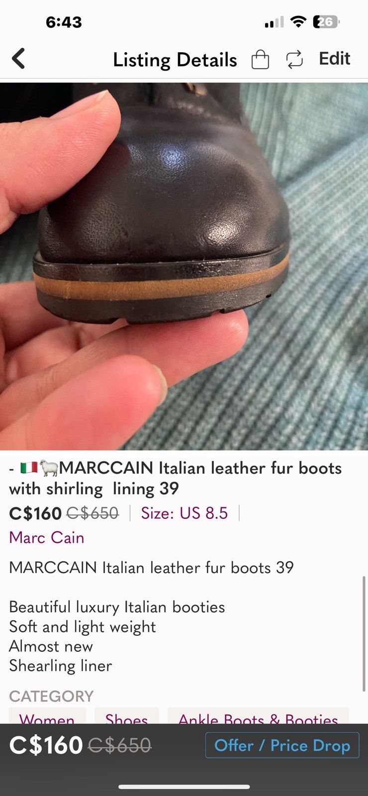 Other Marc Cain shirling leather boots 8.5 Size US 8.5 / IT 38.5 - 4 Thumbnail