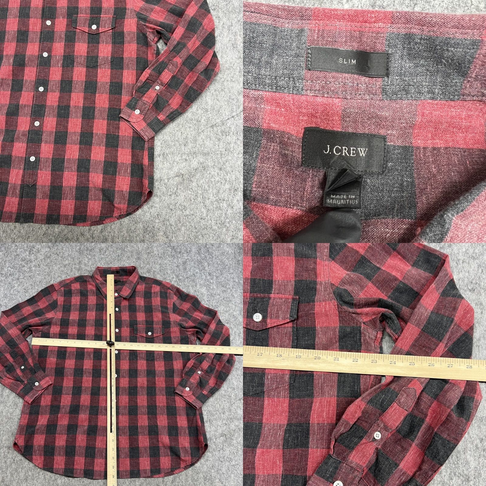 J.Crew J Crew Shirt Mens XL Red Black Buffalo Plaid Flannel Button Down Slim Fit Size US XL / EU 56 / 4 - 8 Thumbnail