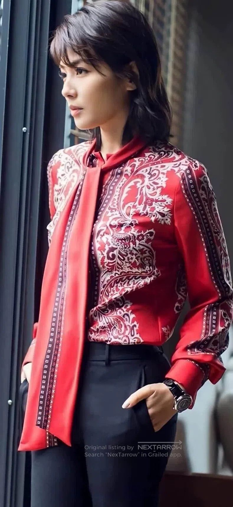 Alexander McQueen Alexander Mcqueen Red heavy industry silk silk printed shi Size XS / US 0-2 / IT 36-38 - 4 Thumbnail