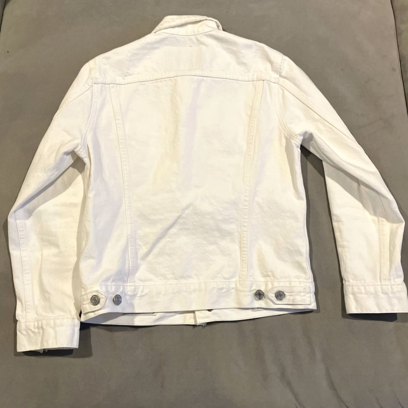 Lucky Brand Lucky Brand Women’s Tomboy White Denim Trucker Jacket Button Up Front SMALL Jacket Size S / US 4 / IT 40 - 5 Thumbnail