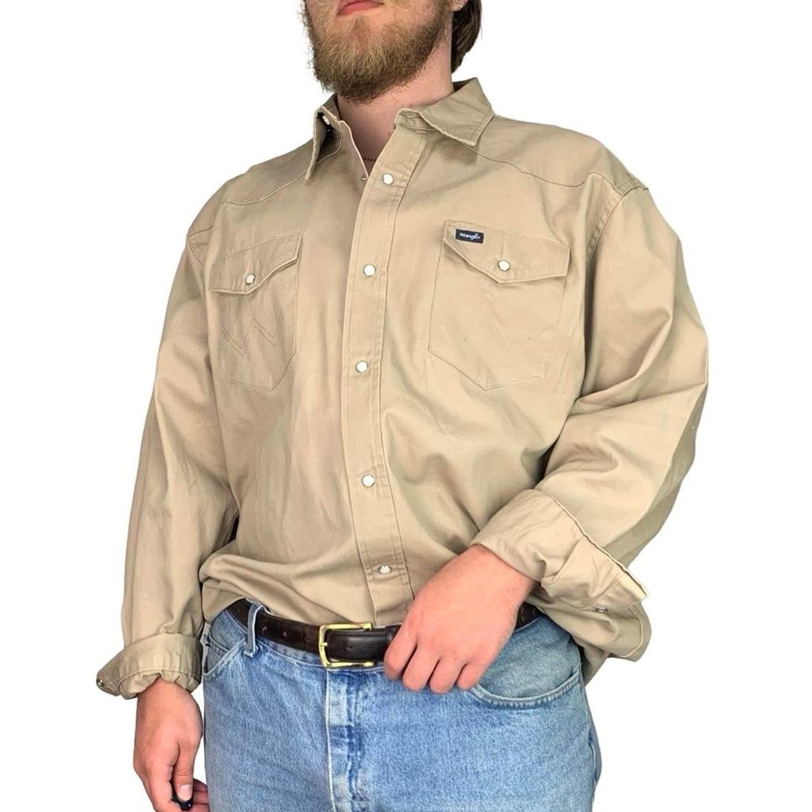 Vintage × Wrangler Vintage 90s Wrangler Pearl Snap Western Button Up Shirt Size US XXL / EU 58 / 5 - 1 Thumbnail
