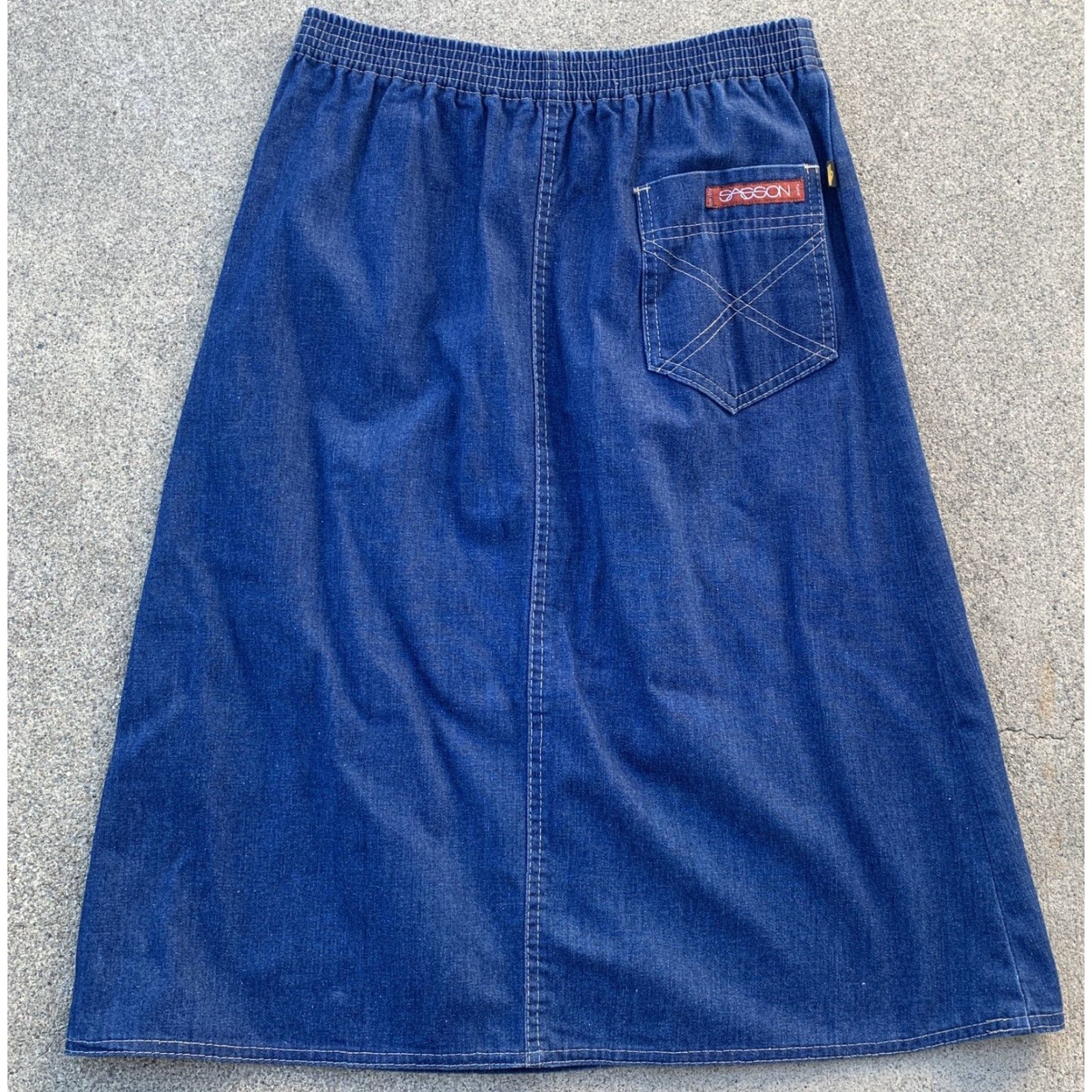 Vintage VINTAGE Sasson Denim Skirt 70s 80s 6 28” Waist Made In USA Union Label Blue Denim Skirt Womens Size 28" / US 6 / IT 42 - 5 Thumbnail